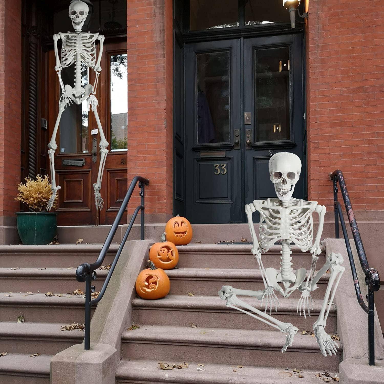Halloween Skelett 165cm Lebensgroß Ganzkörper Knochen Gelenke Party