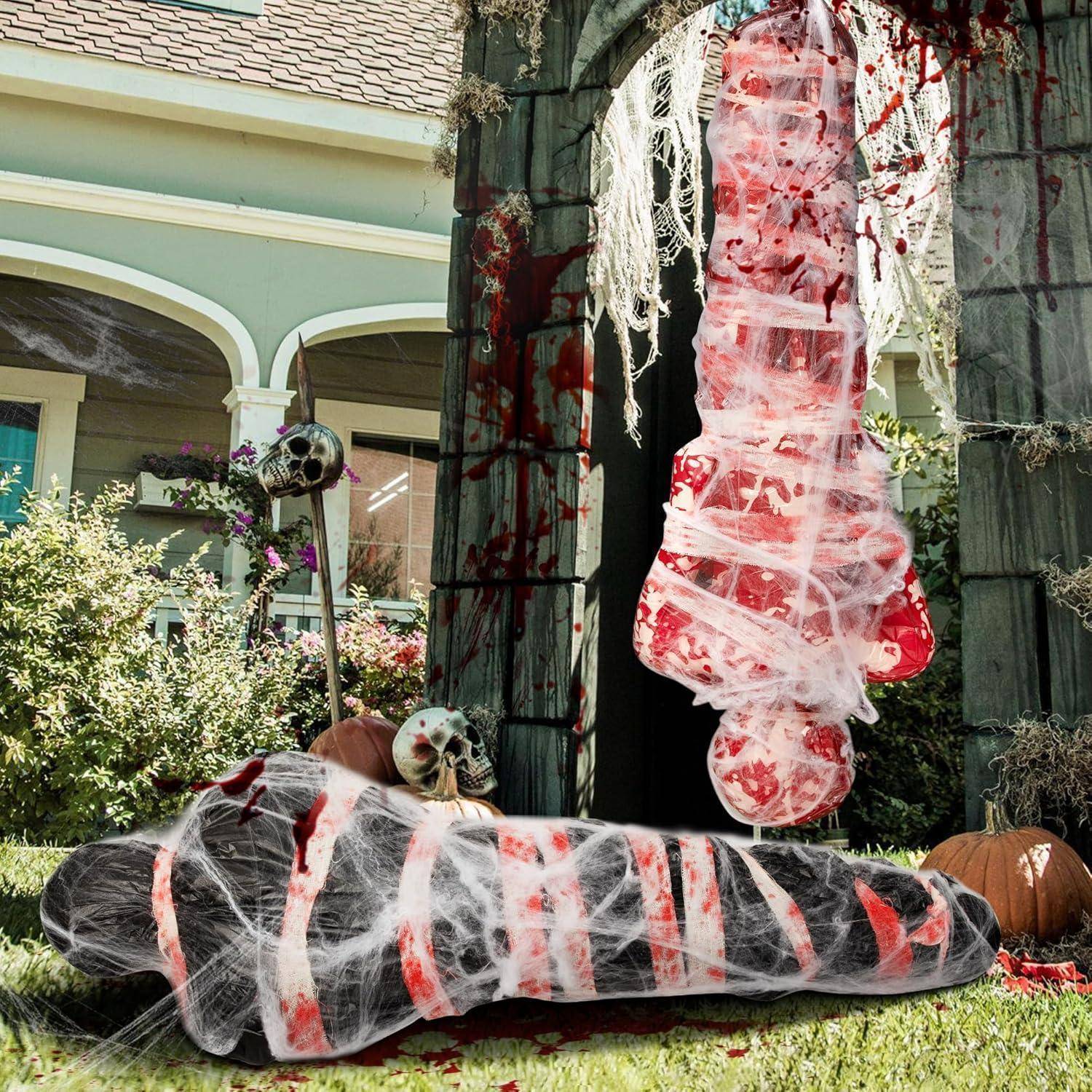 2 Halloween Gefälschte Leichen Set - Hängende Leiche Deko, Gruselige