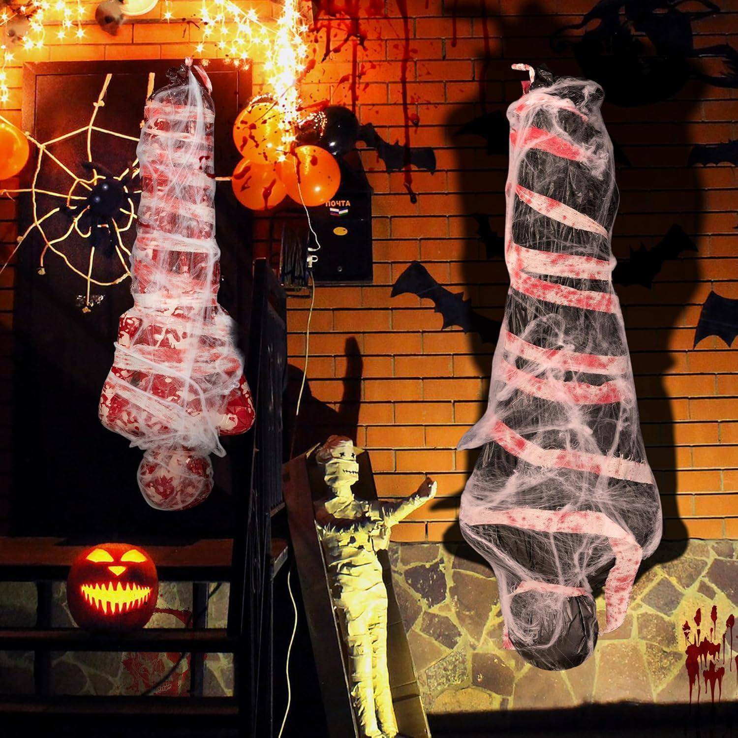 2 Halloween Gefälschte Leichen Set - Hängende Leiche Deko, Gruselige