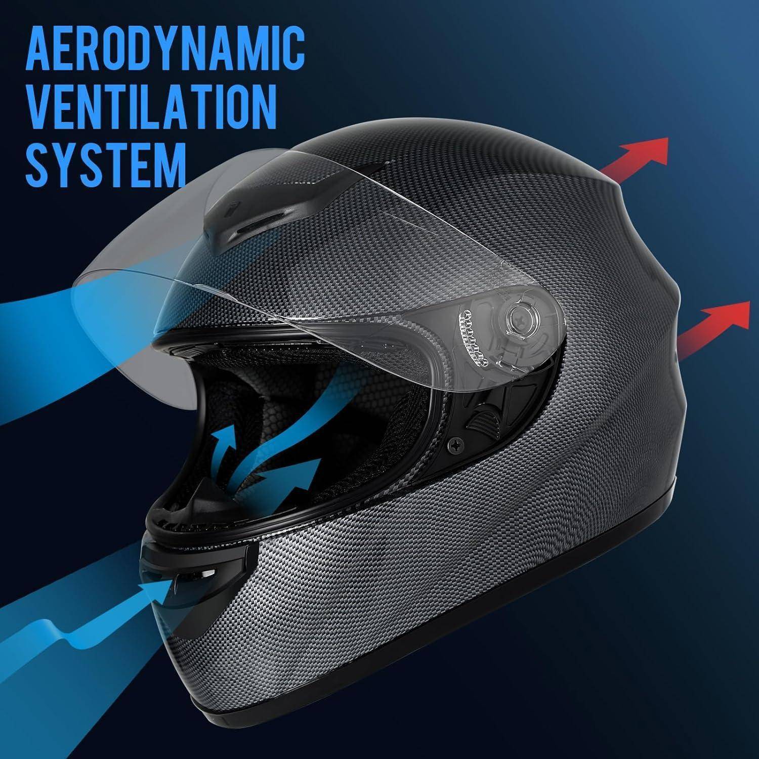 Motorradhelm Integralhelme Vollvisierhelm ECE Zertifiziert XL