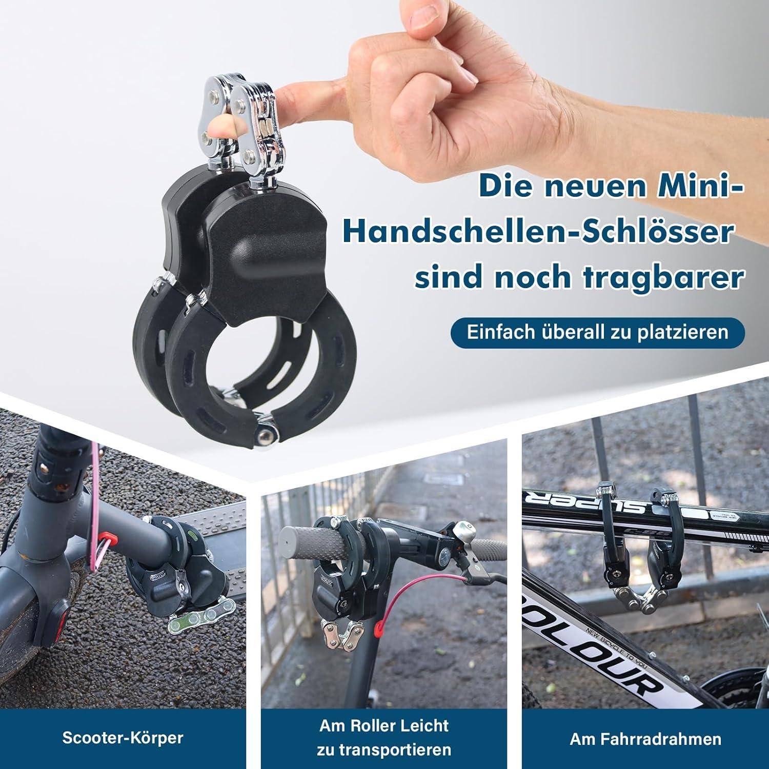 Tragbares E-Scooter Schloss Hohe Sicherheit Handschellenschloss