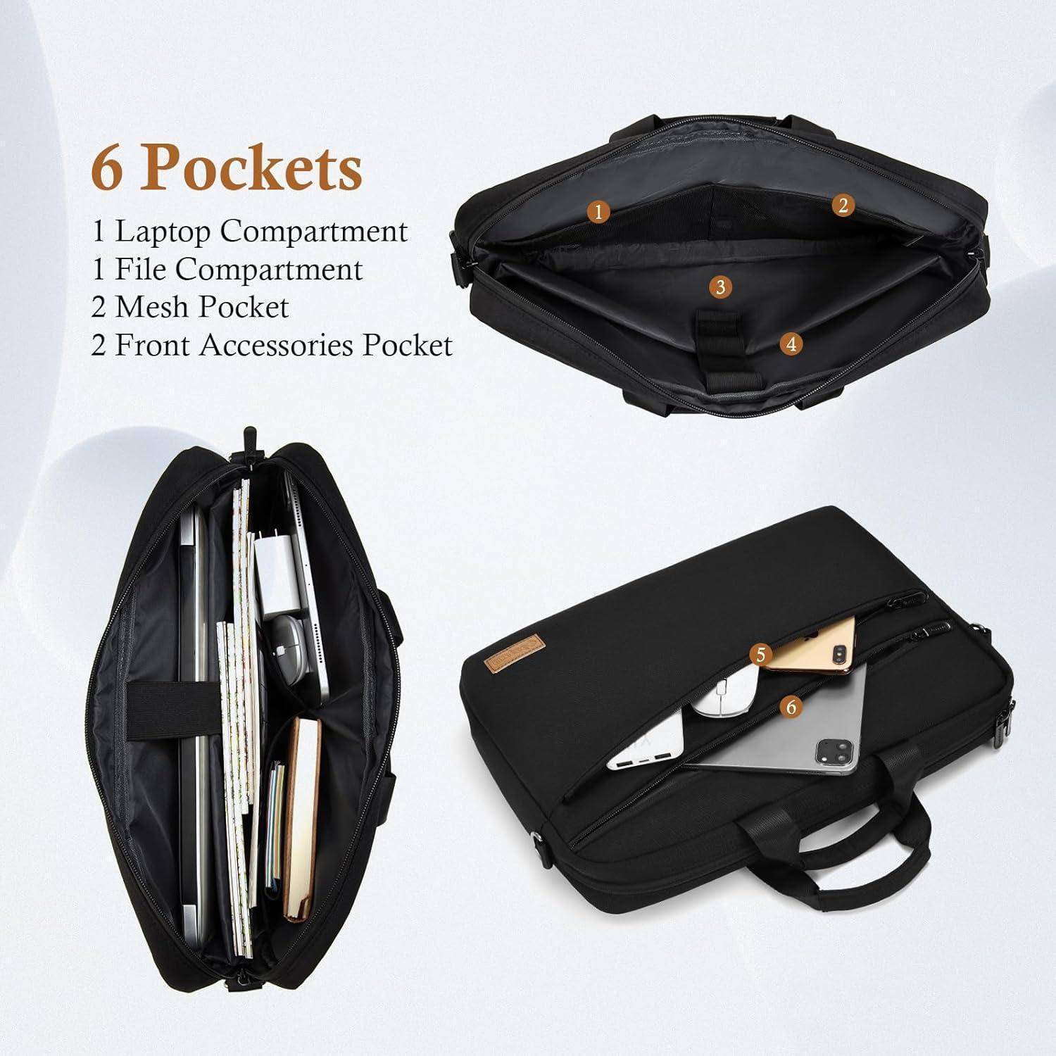 Laptop Laptoptasche Aktentasche 16 Zoll Erweiterbar Wasserdicht