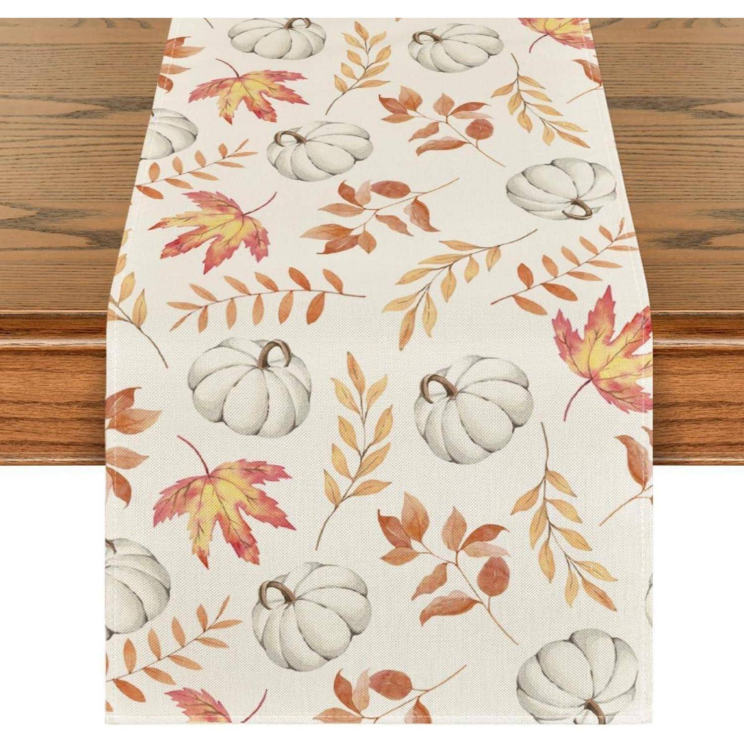 Orange Kürbisse Blätter Herbst Tischläufer 40x240 cm Bunte Küche