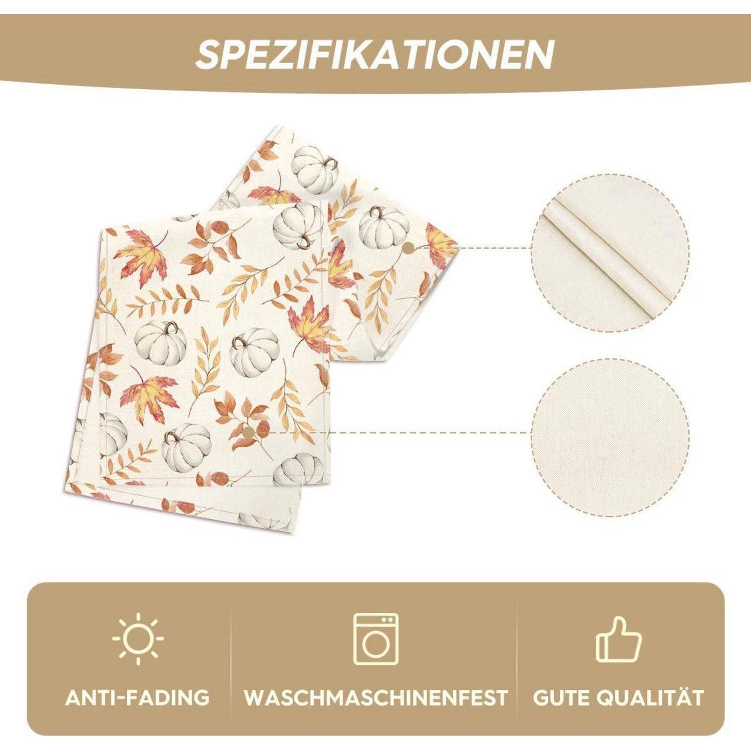 Orange Kürbisse Blätter Herbst Tischläufer 40x240 cm Bunte Küche