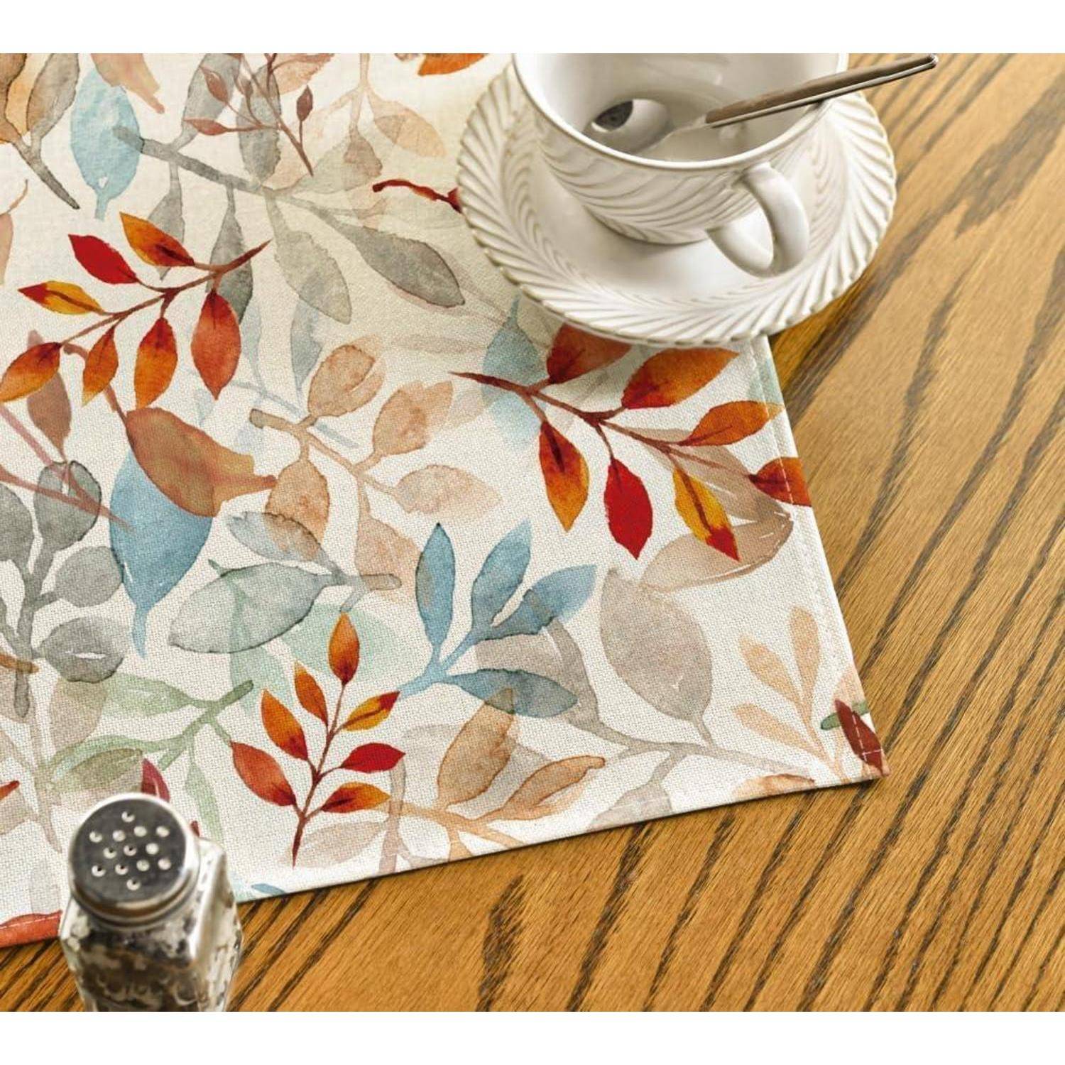 Blätter Herbst Tischdecke 140x110 cm Rot Fleckschutz Urlaub Party