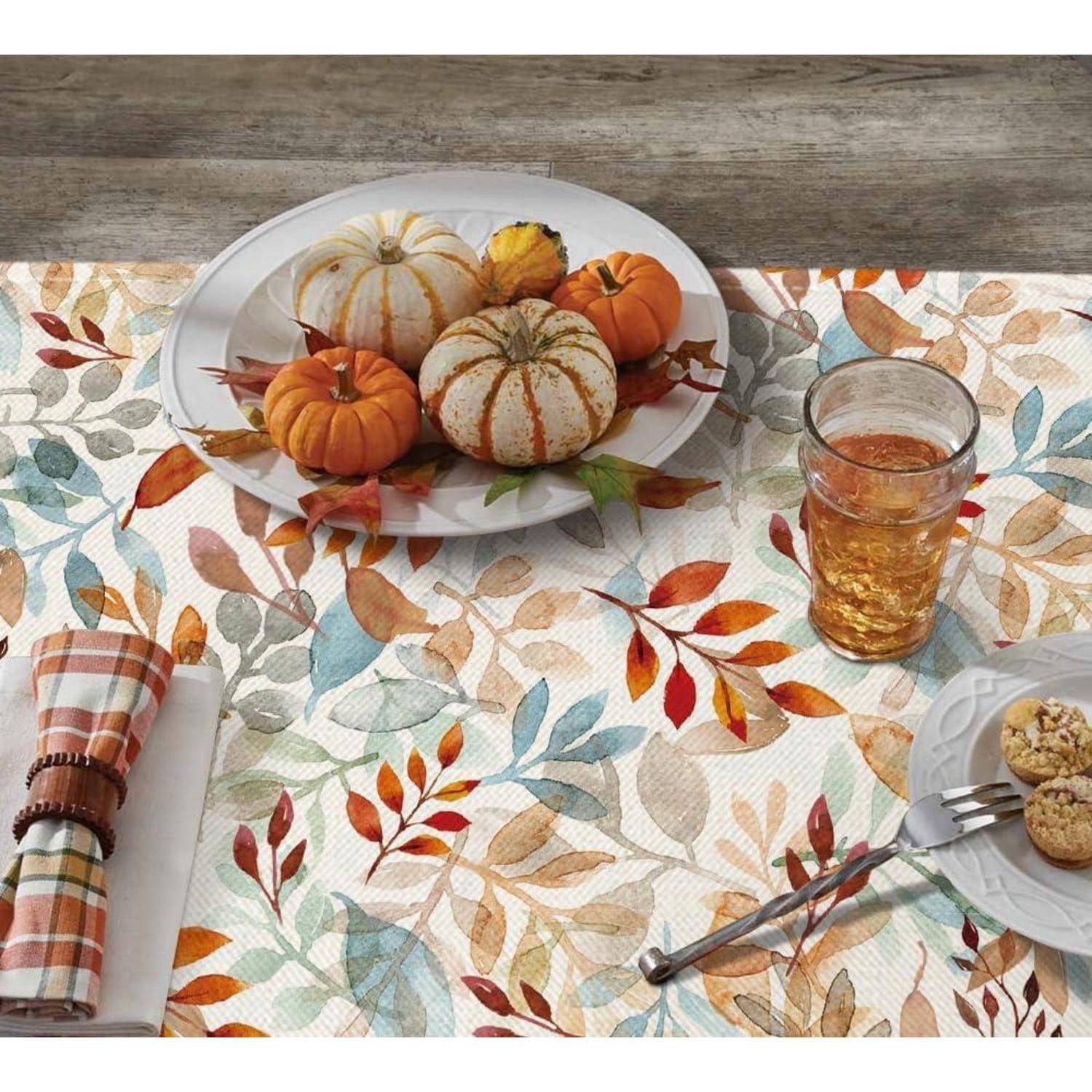 Blätter Herbst Tischdecke 140x110 cm Rot Fleckschutz Urlaub Party