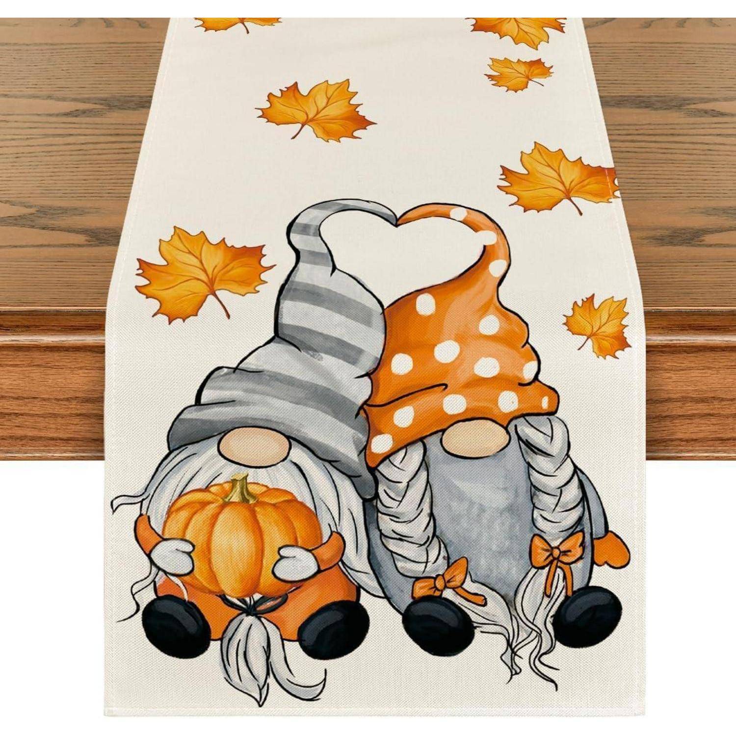 Herbst Tischläufer Kürbisse Ahornblätter Küche Dekoration 40x100 cm
