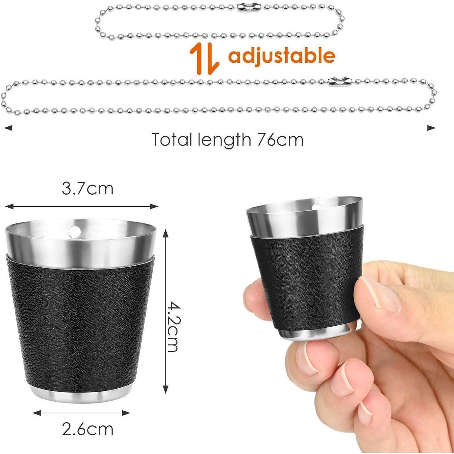 12 Stück 30ml Edelstahl Schwarz Schnapsgläser Wiederverwendbar für