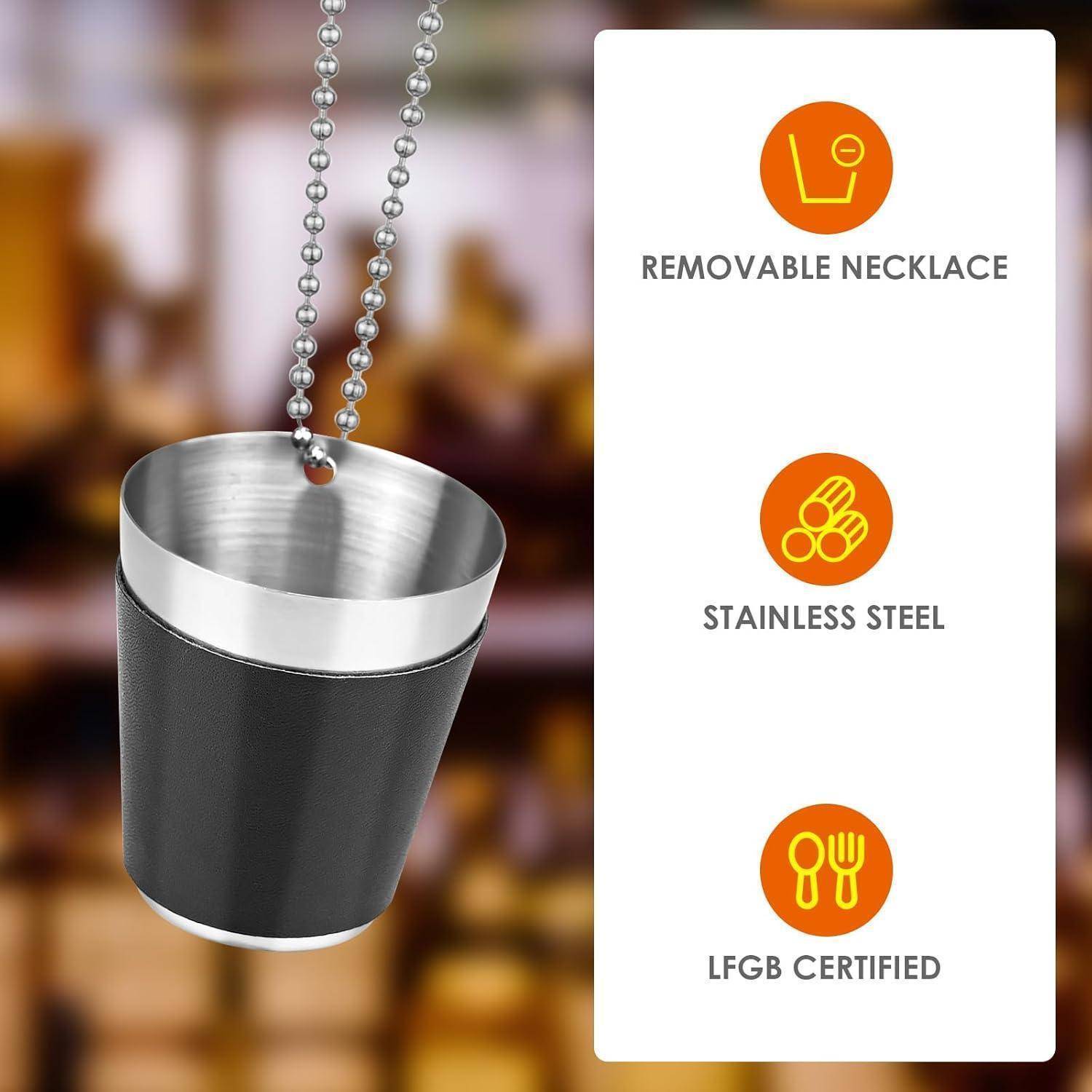 12 Stück 30ml Edelstahl Schwarz Schnapsgläser Wiederverwendbar für