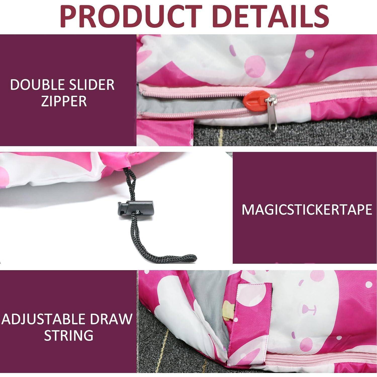 Kinder Schlafsack Camping 3 Jahreszeiten warm wasserdicht Outdoor