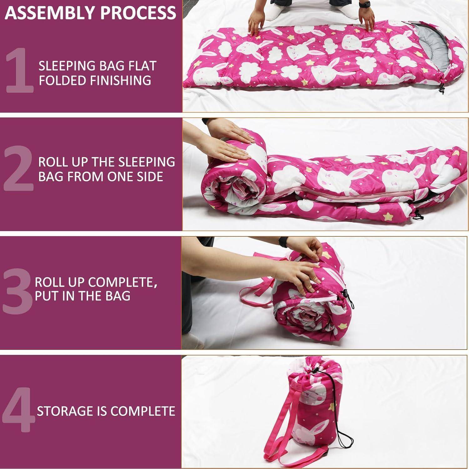 Kinder Schlafsack Camping 3 Jahreszeiten warm wasserdicht Outdoor