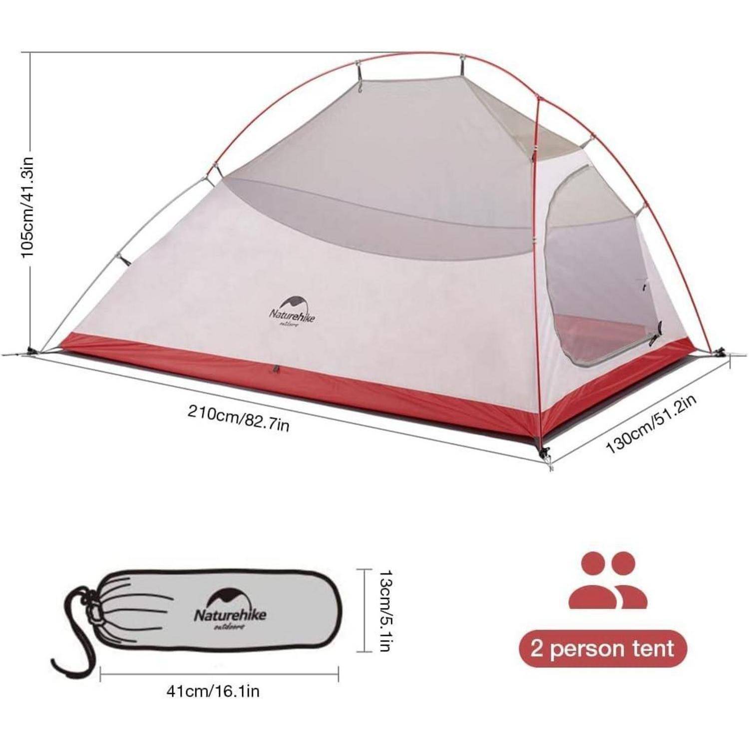 Ultraleichtes Campingzelt 2 Personen Wasserdicht 3-4 Saison Rucksack