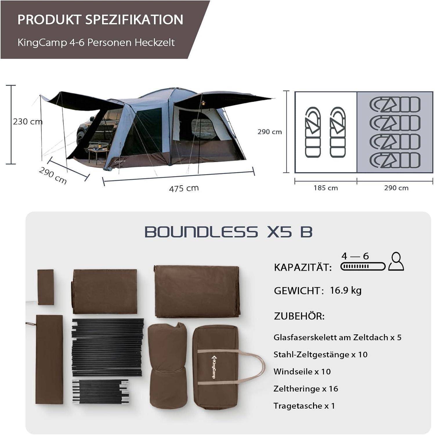 Glampingzelt Glockenzelt 6 12 Personen Boundless X5 B Heckzelt