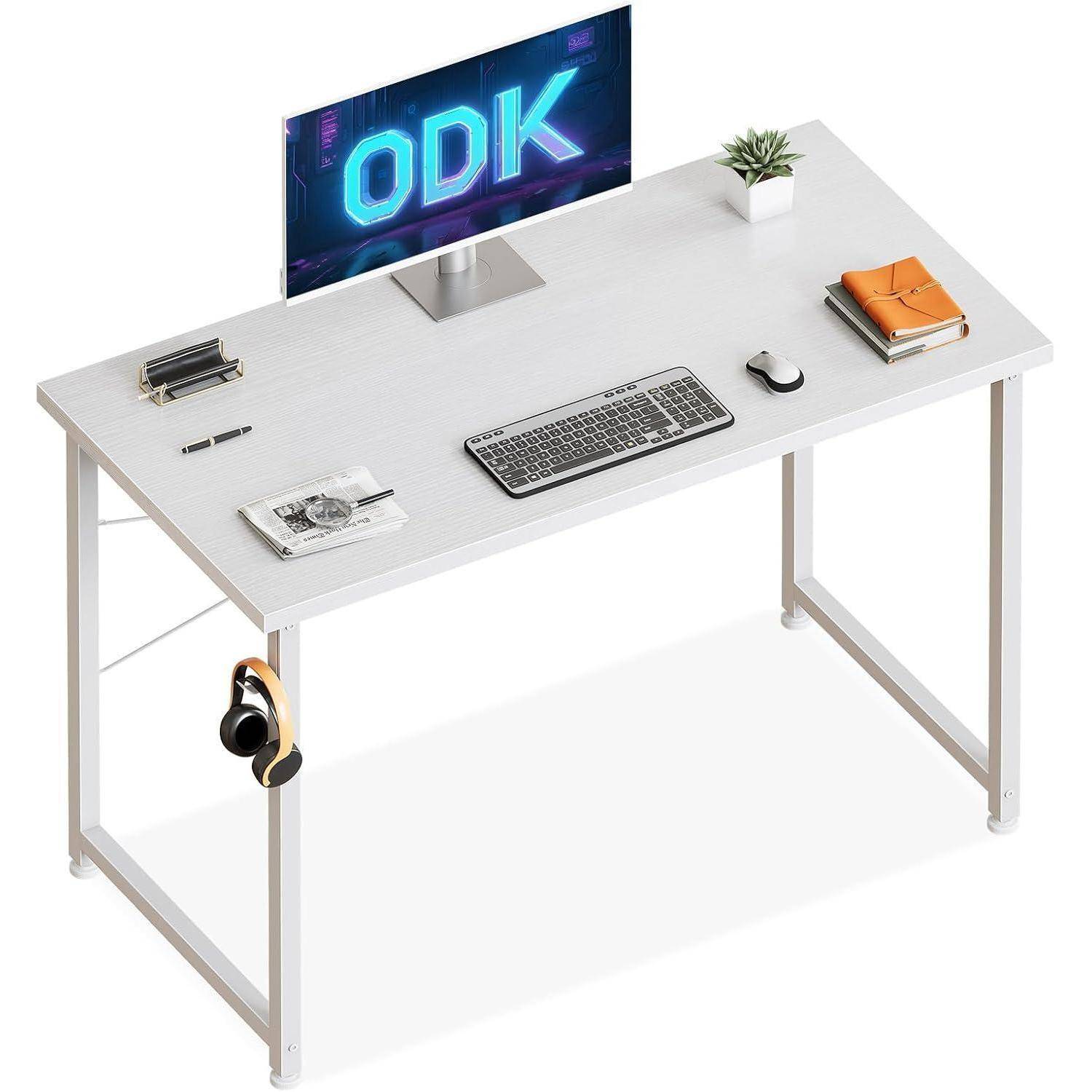 Kleiner Schreibtisch Weiß 100x48x74cm - Computertisch Bürotisch mit
