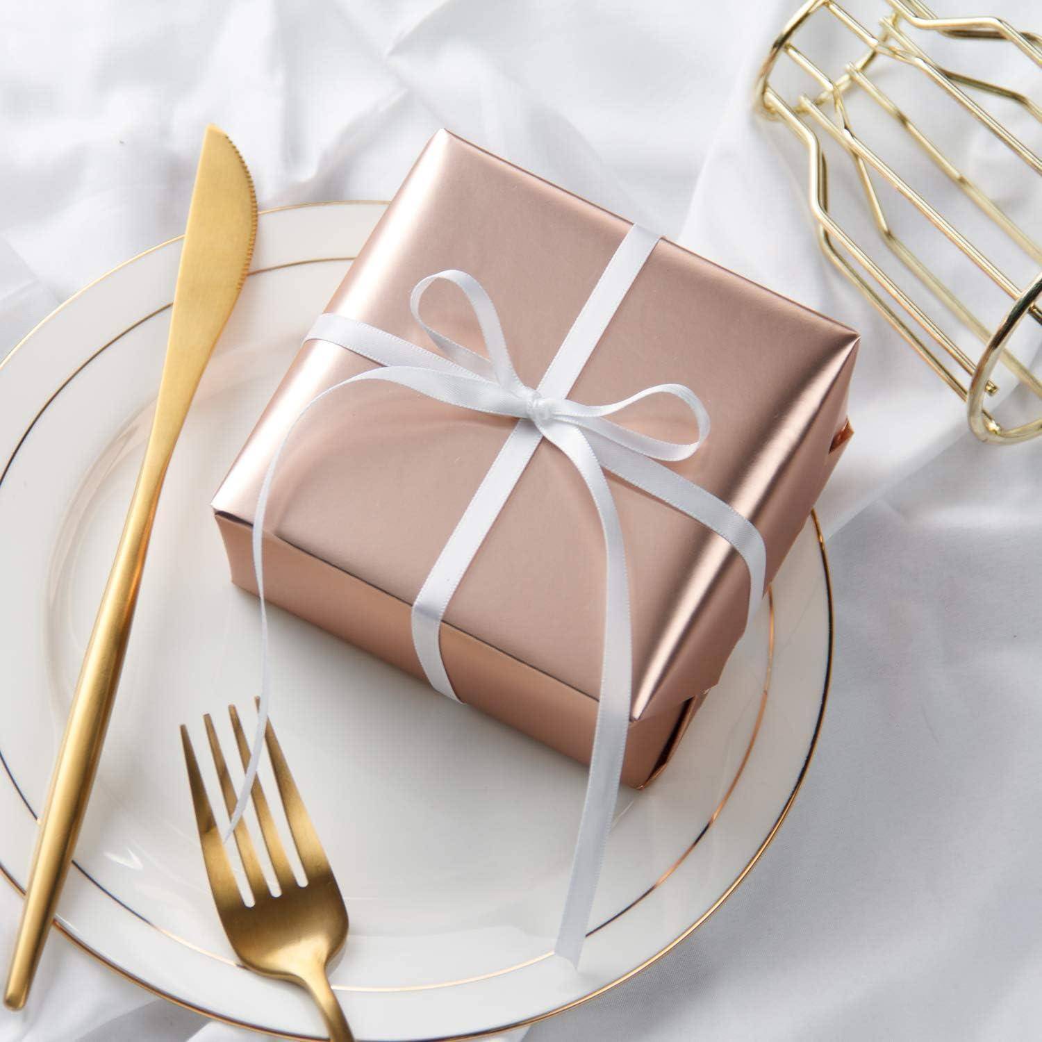 Rose Gold Metallic Geschenkpapier Mini Rolle 44cm x 10m für Hochzeit
