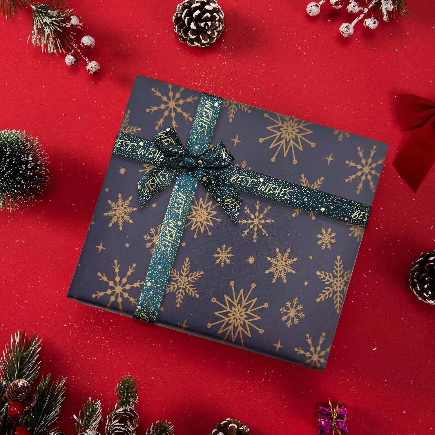 Geschenkpapierrolle Schneeflocken Weihnachten 76cmx12m A