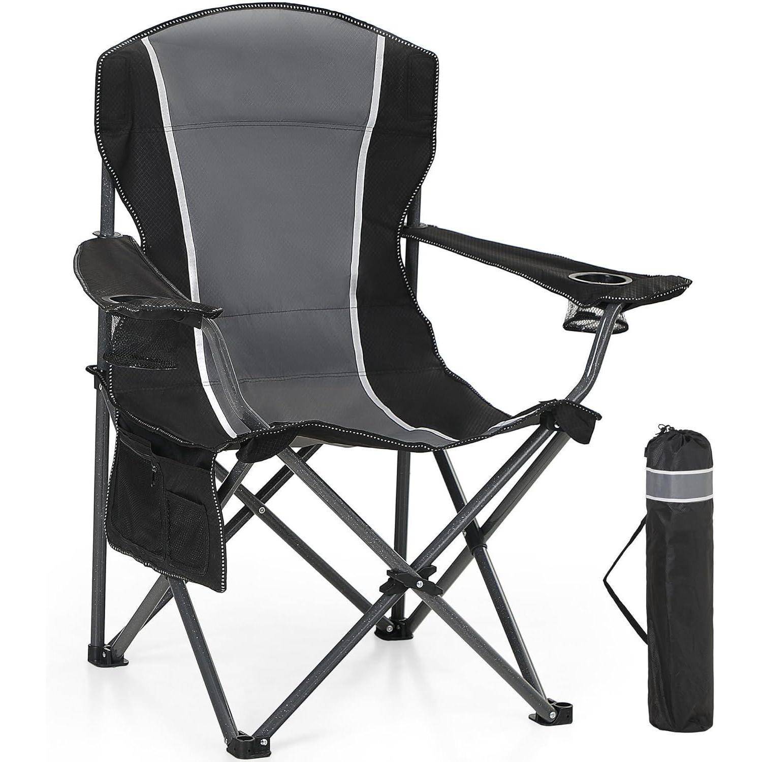 Campingstuhl XXL Faltbar 160kg belastbar Angelstuhl mit
