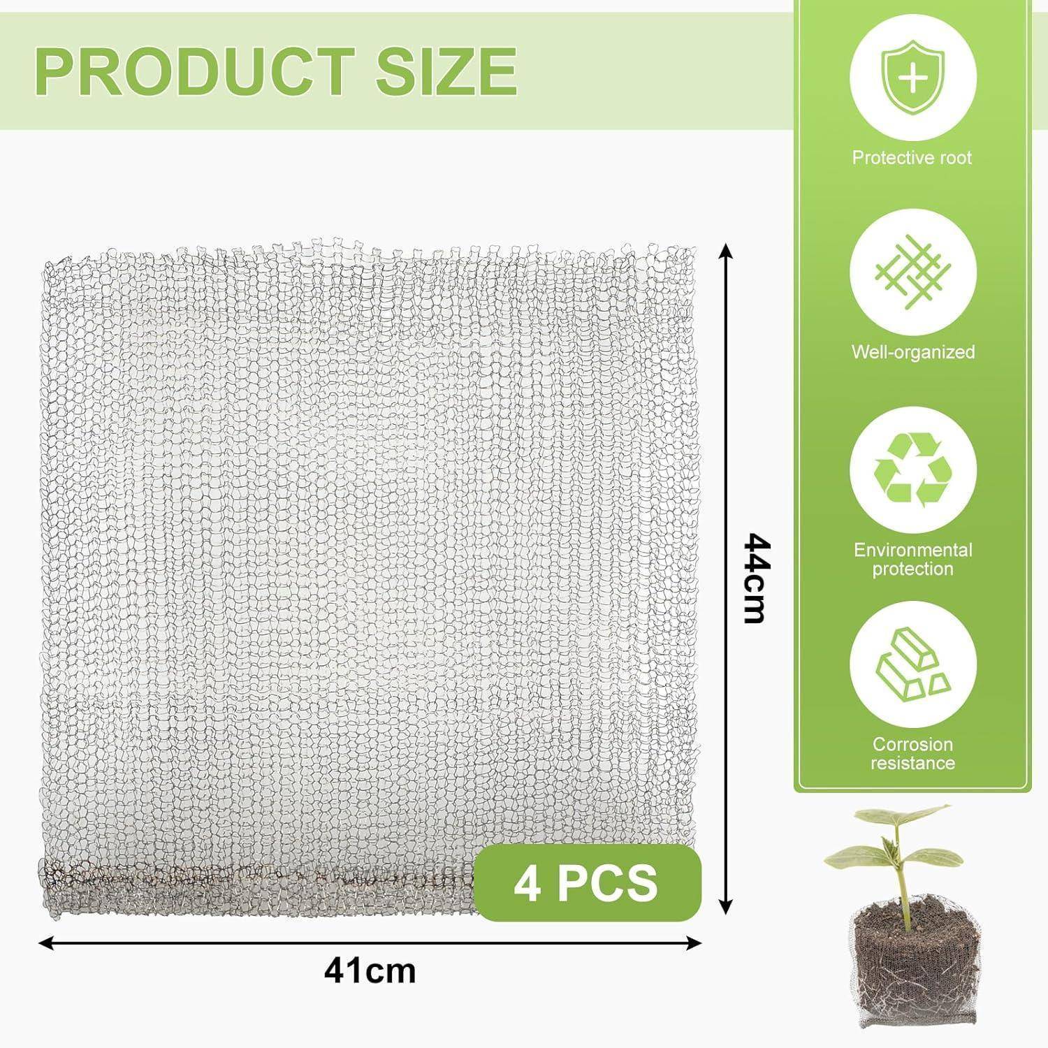 4er Set Wurzelschutzkörbe Edelstahl für Gartenpflanzen