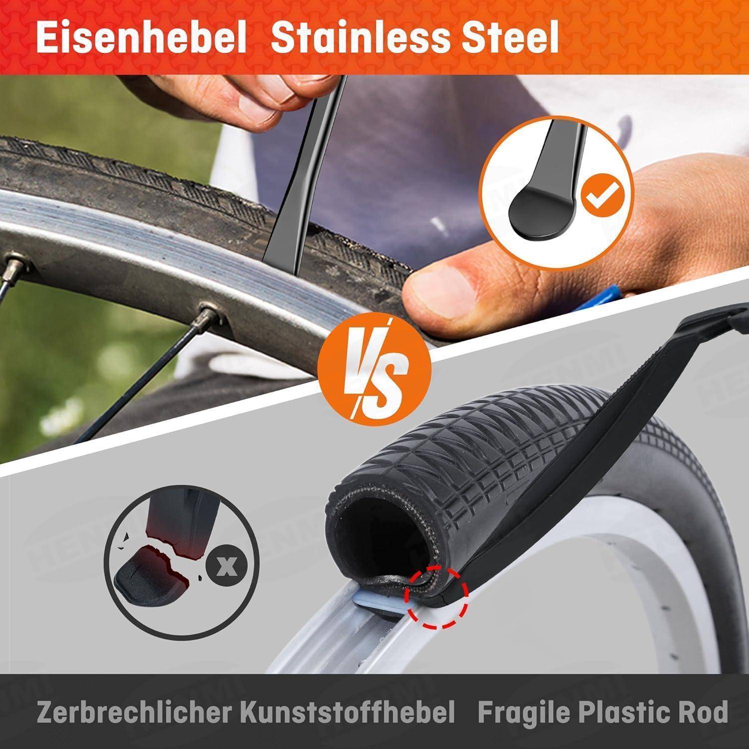 Fahrrad Flickzeug Reparaturset mit Reifenkleber, Patch, Metallheber