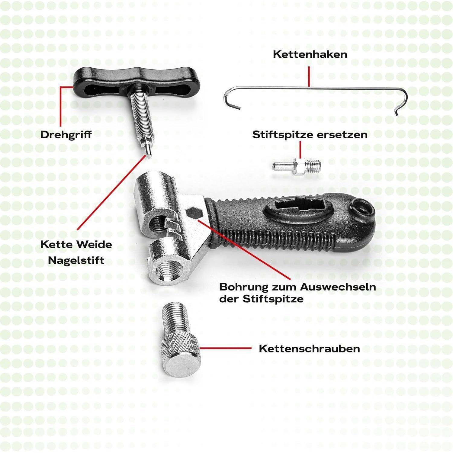 Fahrrad Werkzeug Set 2.0: Kettennieter, kettenschloss