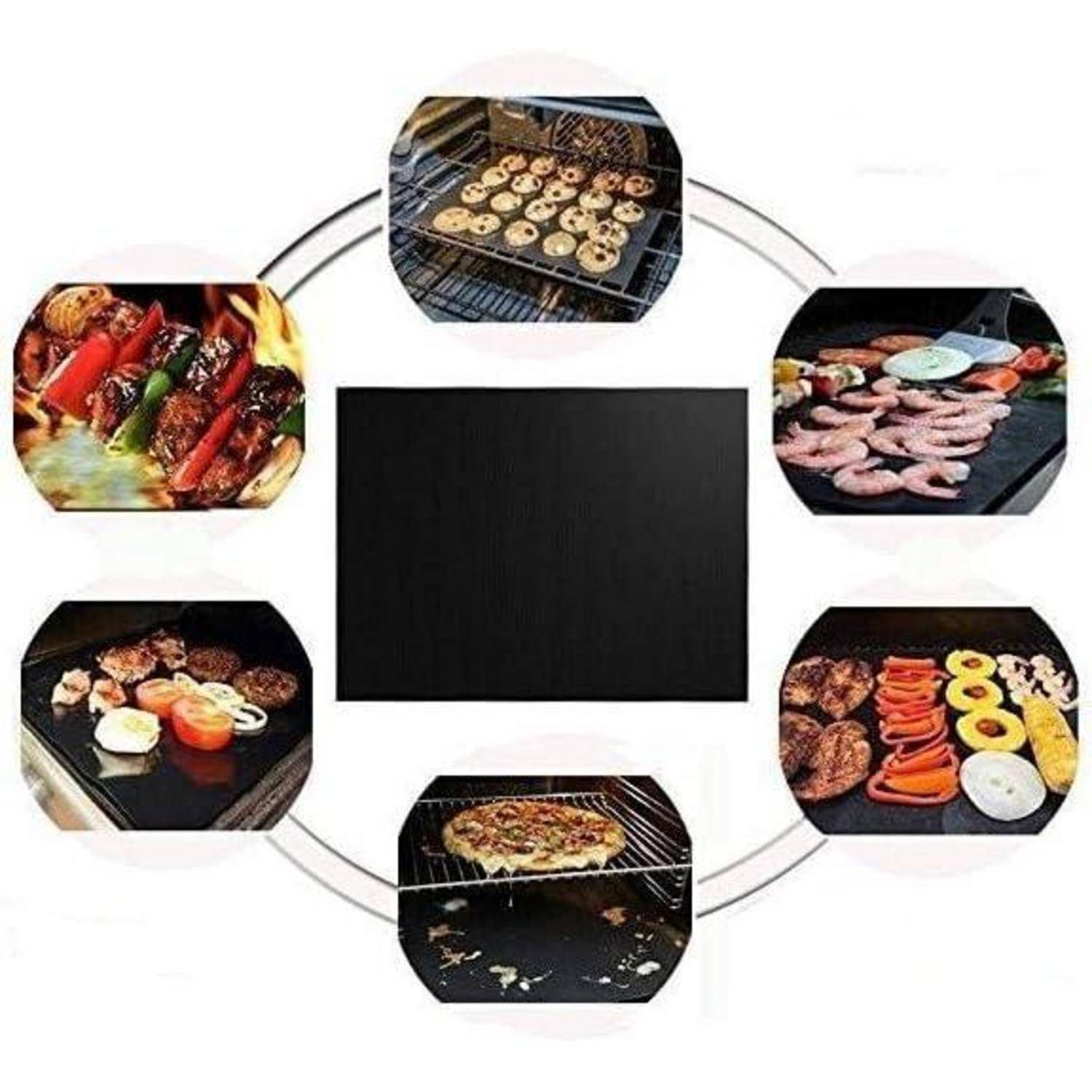 Große Ofeneinlagen 3 Stück Teflon Grillmatten Schwarz 40*60cm