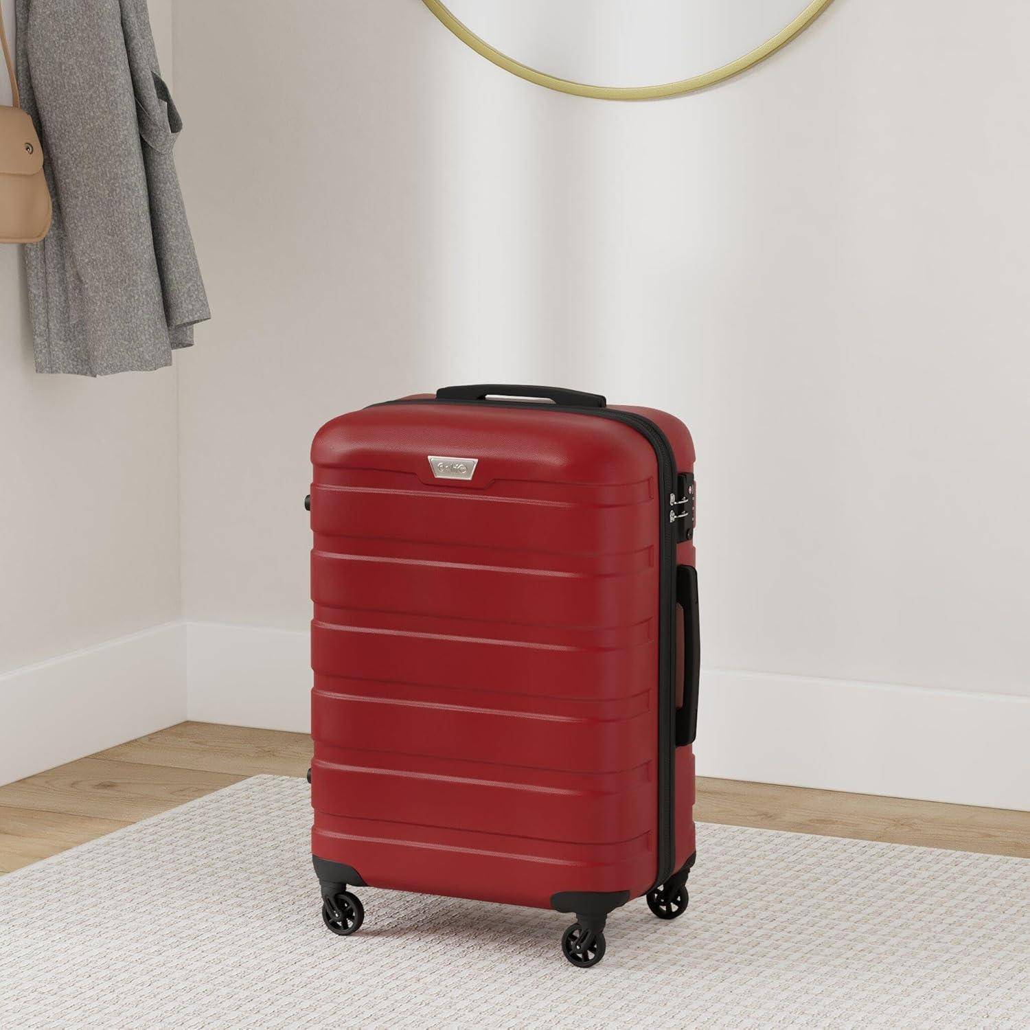 Koffer Hartschale TSA-Schloss 4 Rollen 67x46x26 cm Spinell Rot