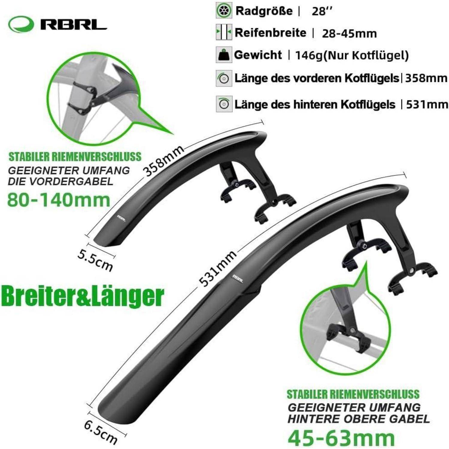 Fahrrad Schutzblech Set Universal 28 Zoll Mudguard Gravelbikes