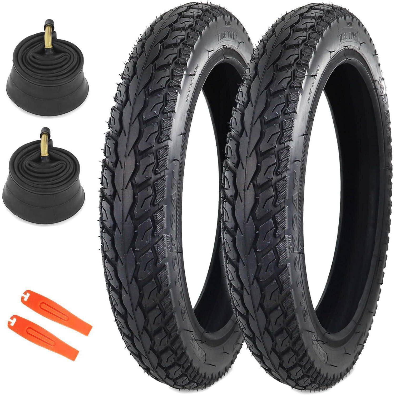 2er-Pack 14 Zoll E-Bike Reifen 14x2.125 Mantel Schlauch AV32mm Ventil