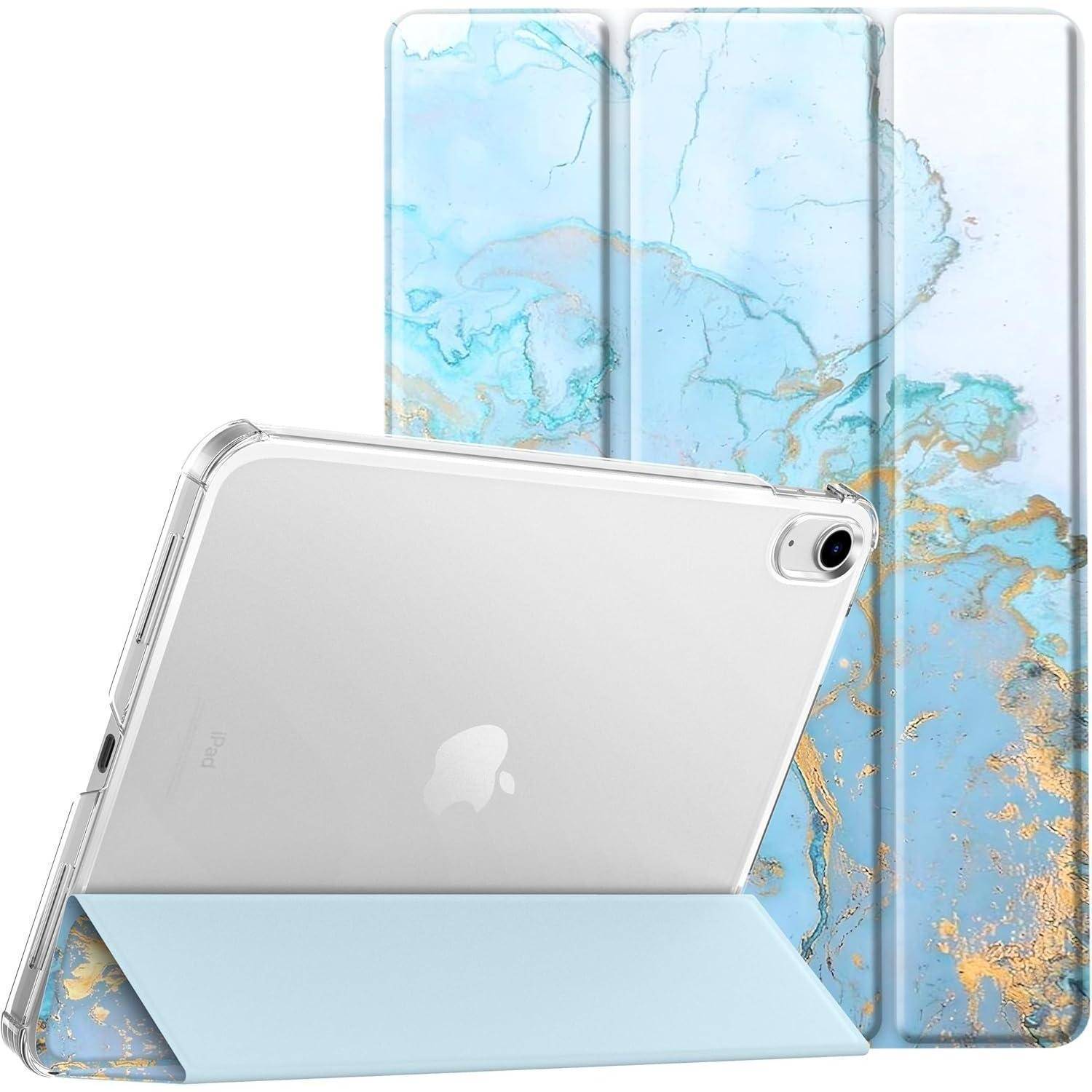 Schutzhülle iPad 10.9 Zoll 10 11 A16 Schlaf Aufwach Blauer Marmor