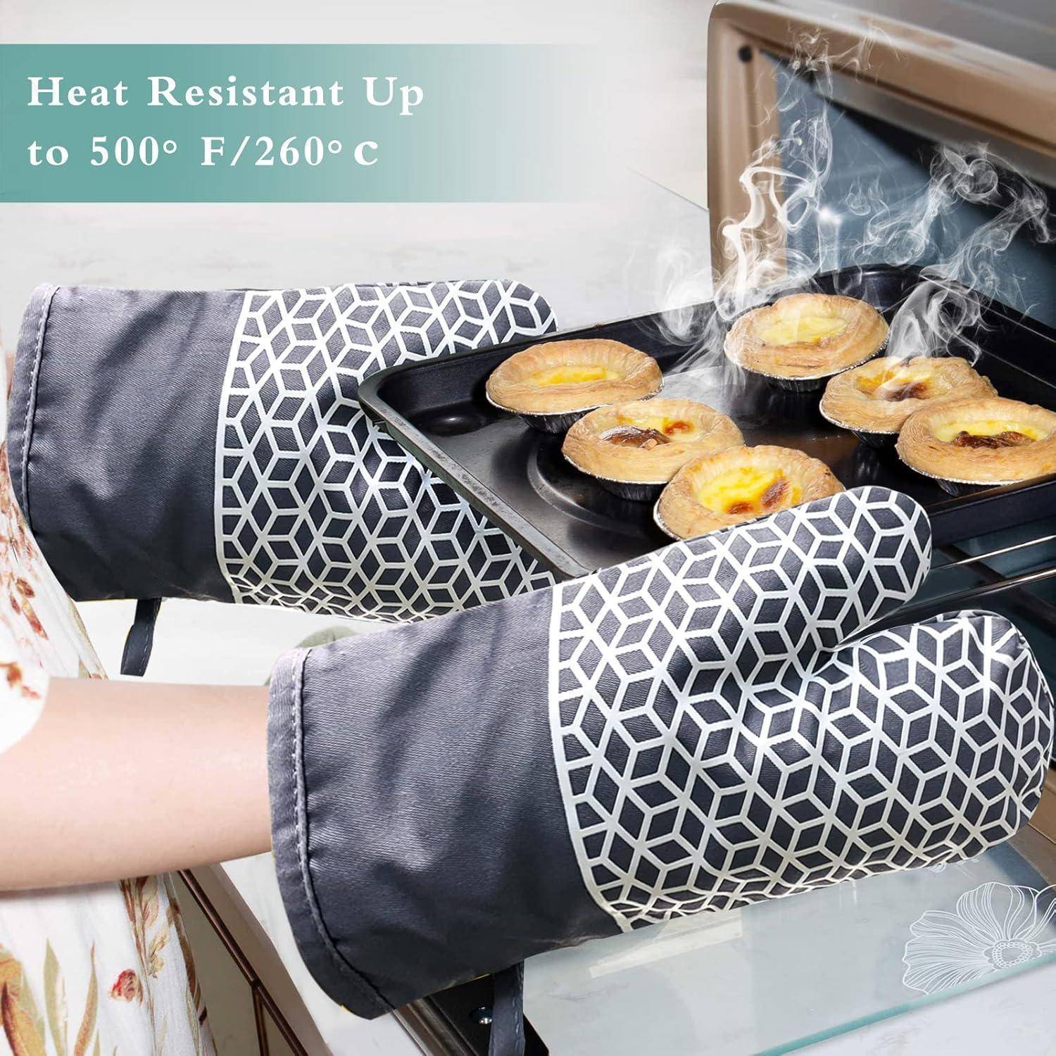 Ofenhandschuhe Silikon Hitzebeständig Anti-Rutsch 300°C Kochen Backen