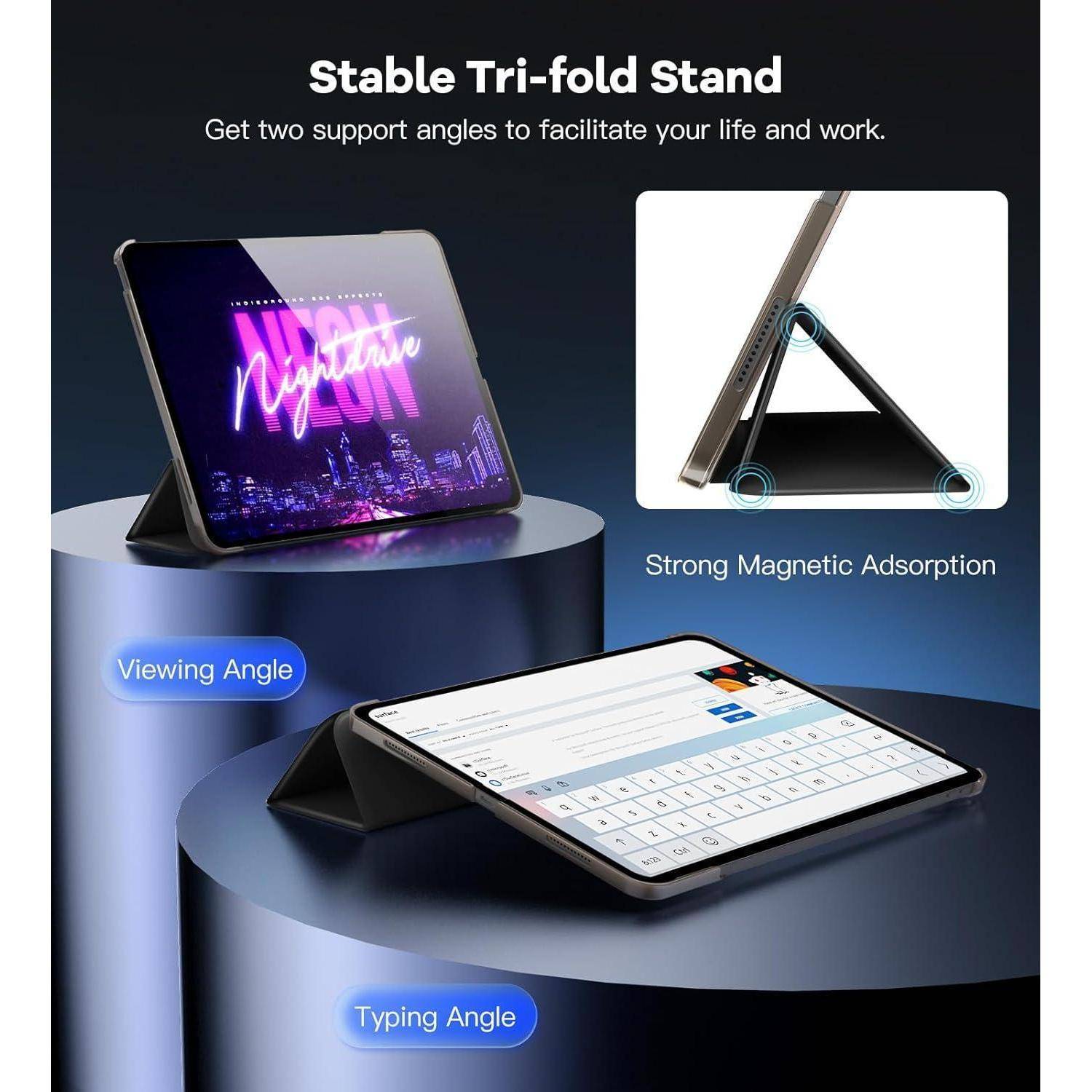 Hülle für iPad Air 13 Zoll M2 2024, Schlank mit Ständer und Auto