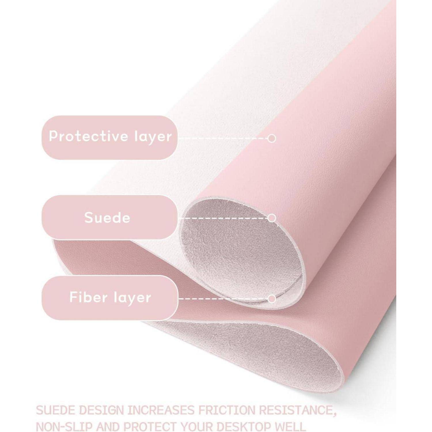 Schreibtischunterlage Mauspad Wildleder Tischschutz Büro Rosa 100*50cm