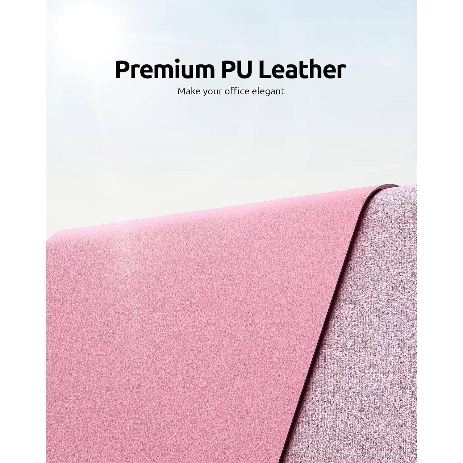 Schreibtischunterlage XXL 60x35cm Premium Leder Mauspad Pink