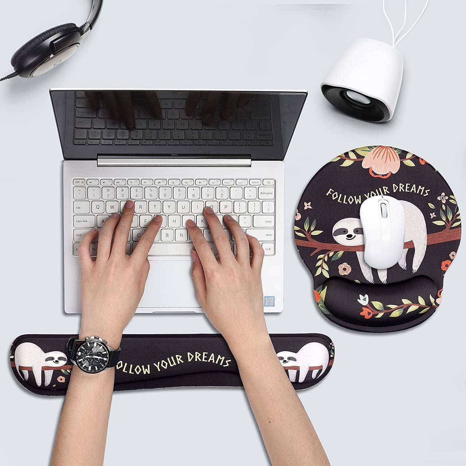 Ergonomisches Mousepad mit Gelkissen und Handauflage Katze