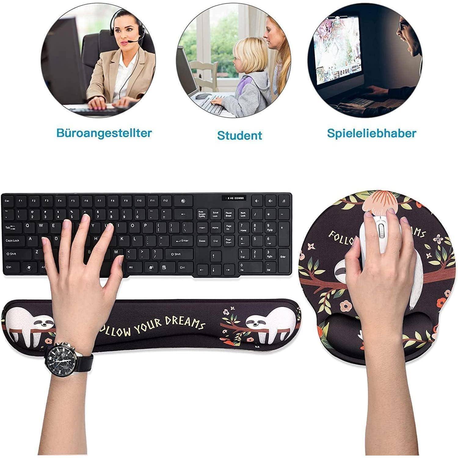 Ergonomisches Mousepad mit Gelkissen und Handauflage Katze