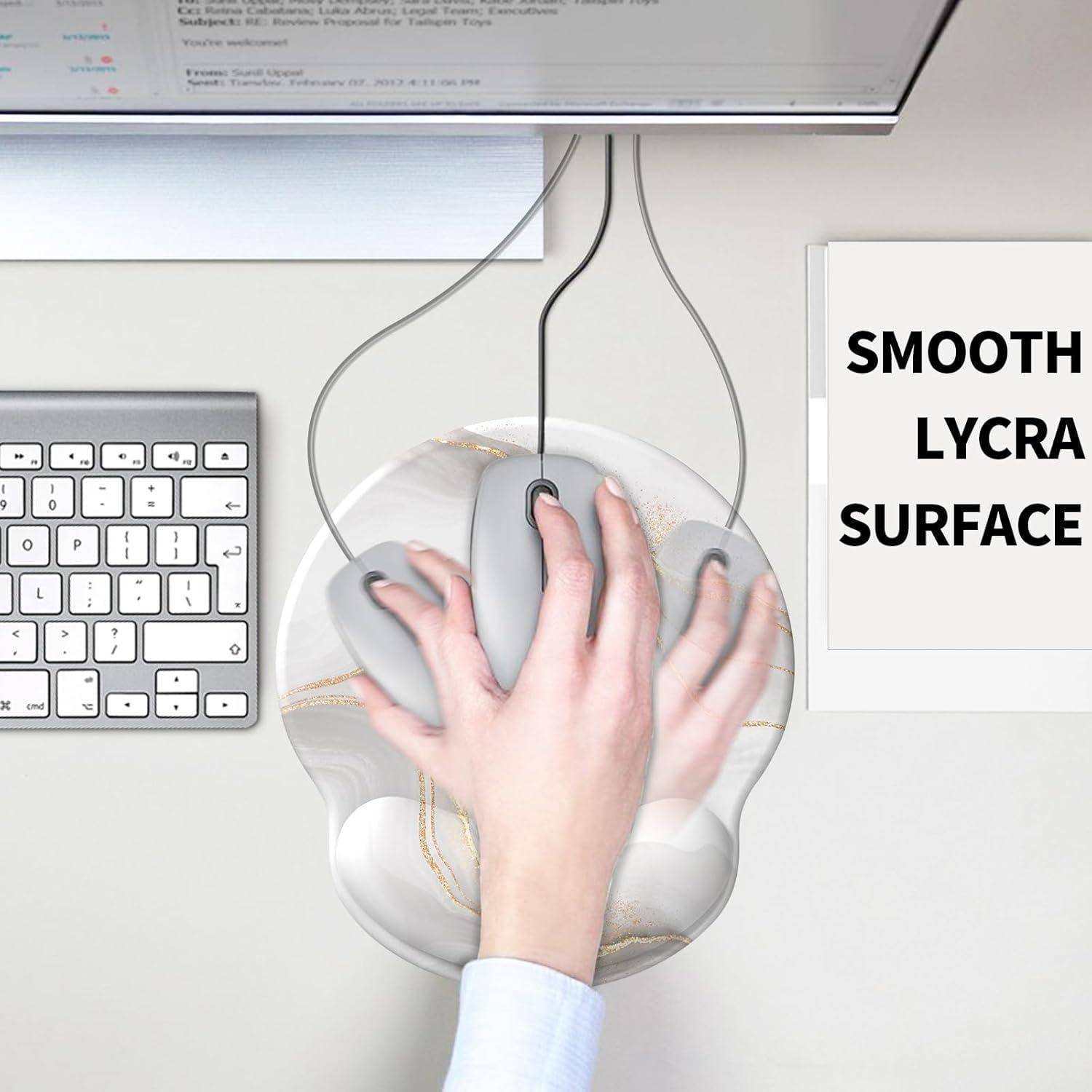 Mauspad mit Gelkissen und ergonomischer Handauflage für Laptop und