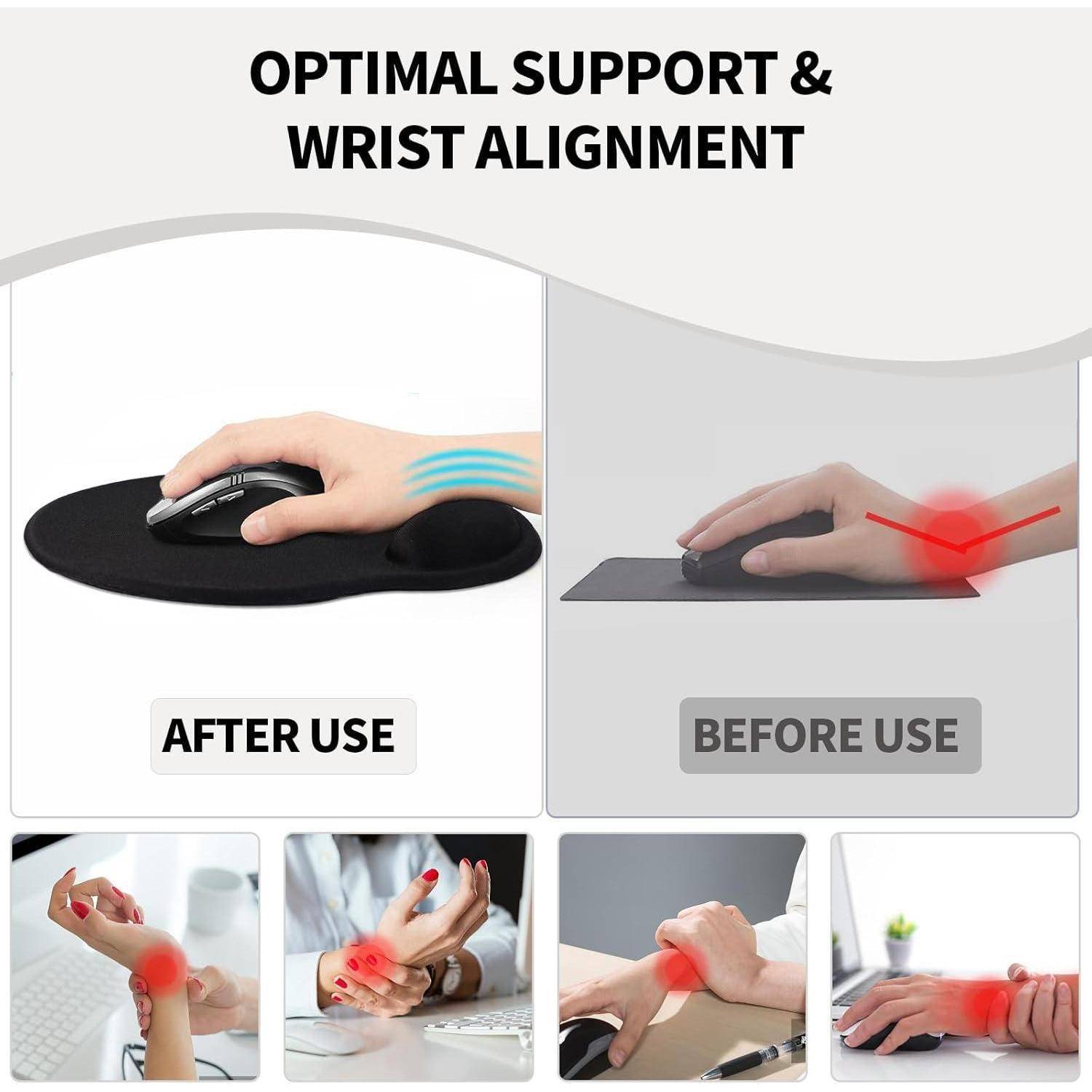 Mauspad mit Gelkissen und ergonomischer Handauflage für Laptop und