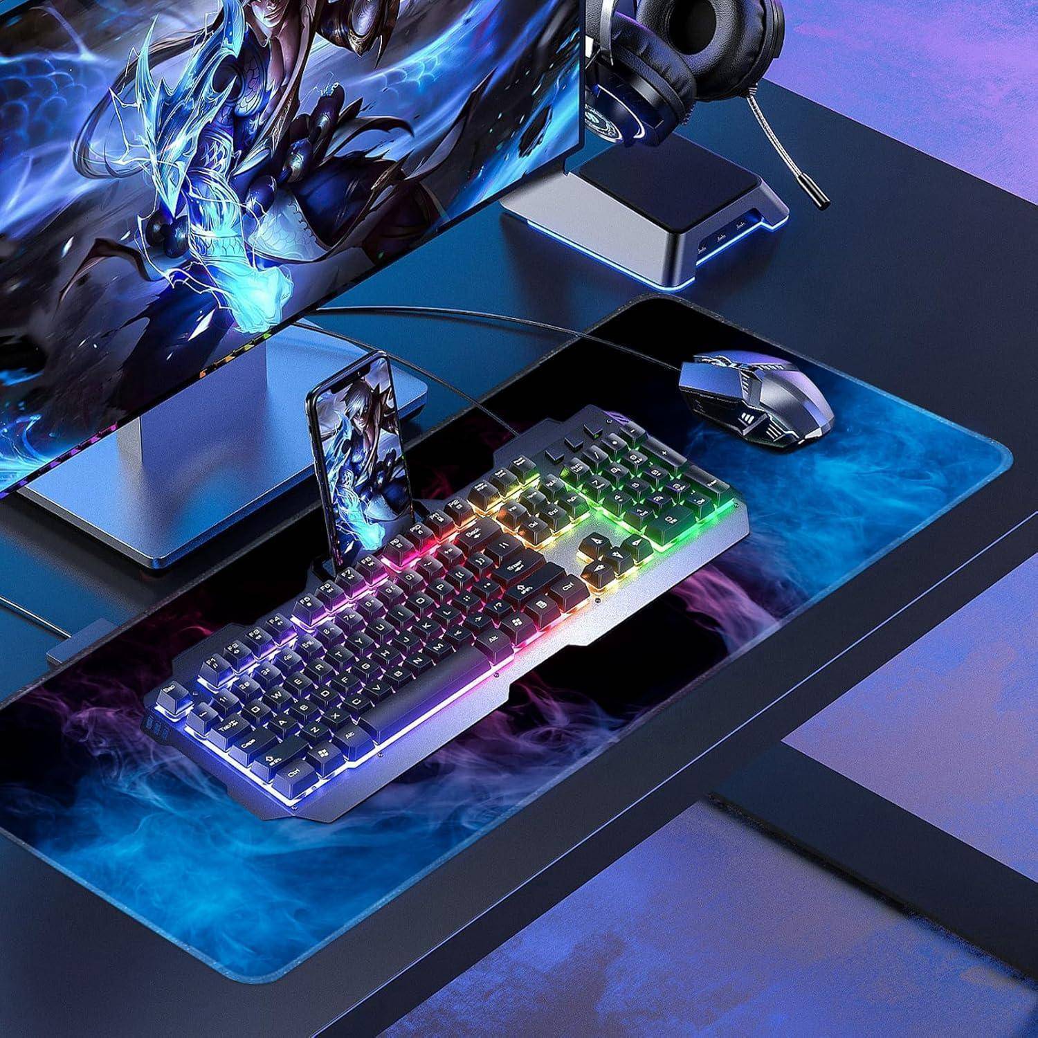 Gaming Mauspad XXL 900x400mm Groß Rutschfester Schreibtischunterlage