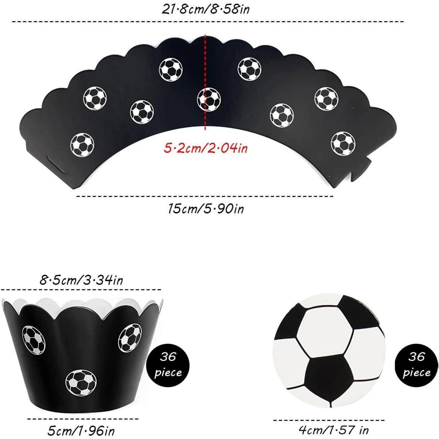 Fußball Cupcake Topper Set - 36 Stück Muffins Deko Fussball Mottoparty