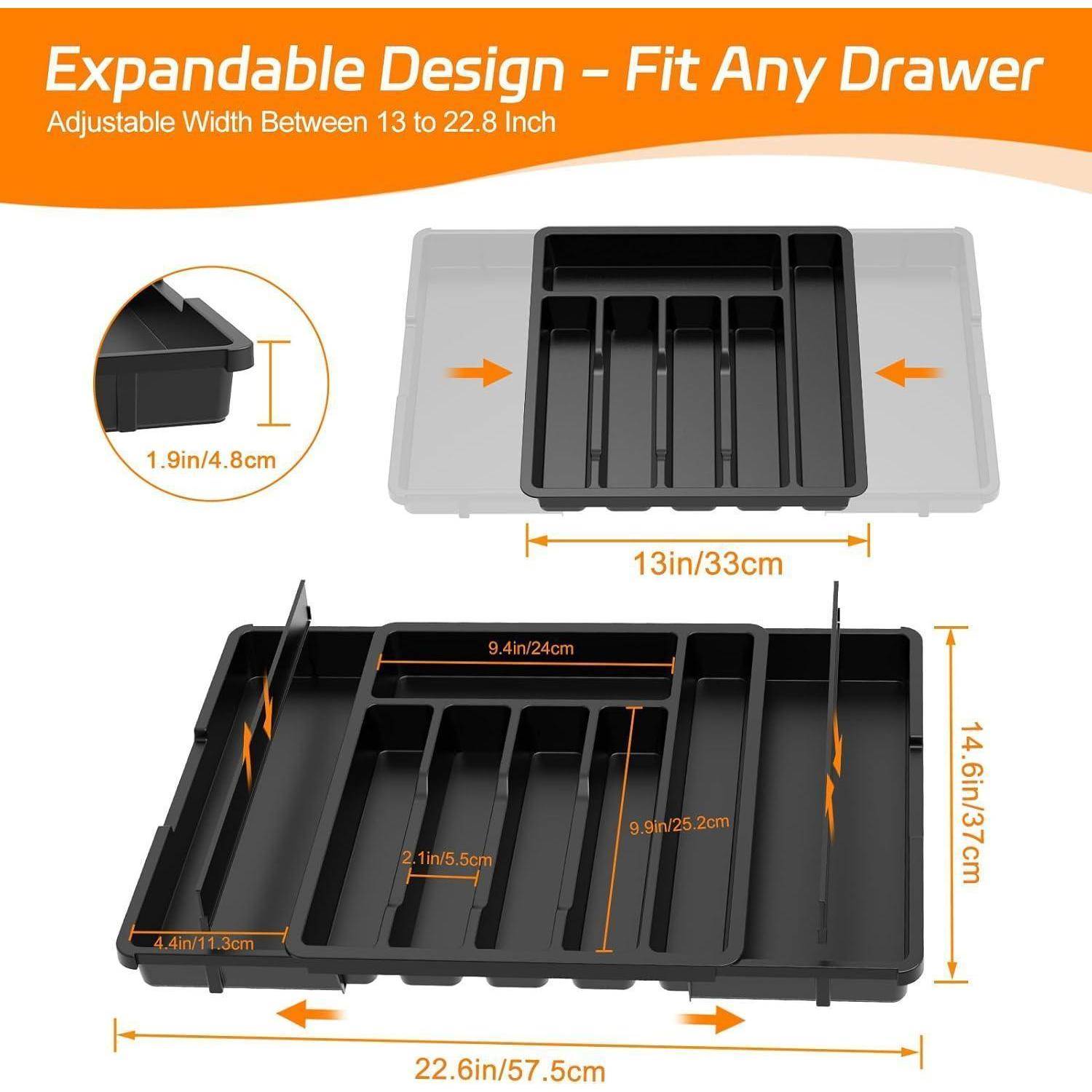 Besteckkasten Schubladen Besteckeinsatz Cutlery Organizer Erweiterbar