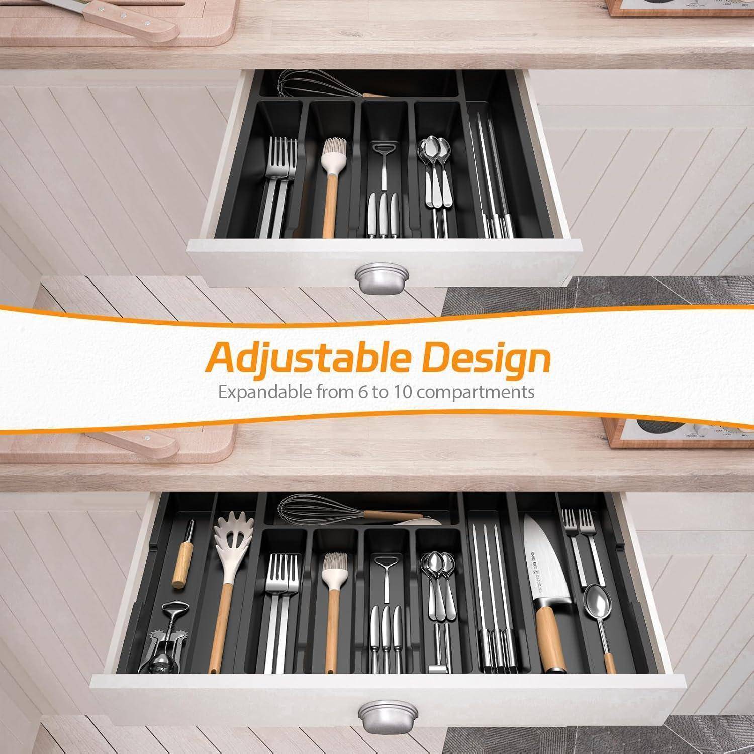 Besteckkasten Schubladen Besteckeinsatz Cutlery Organizer Erweiterbar