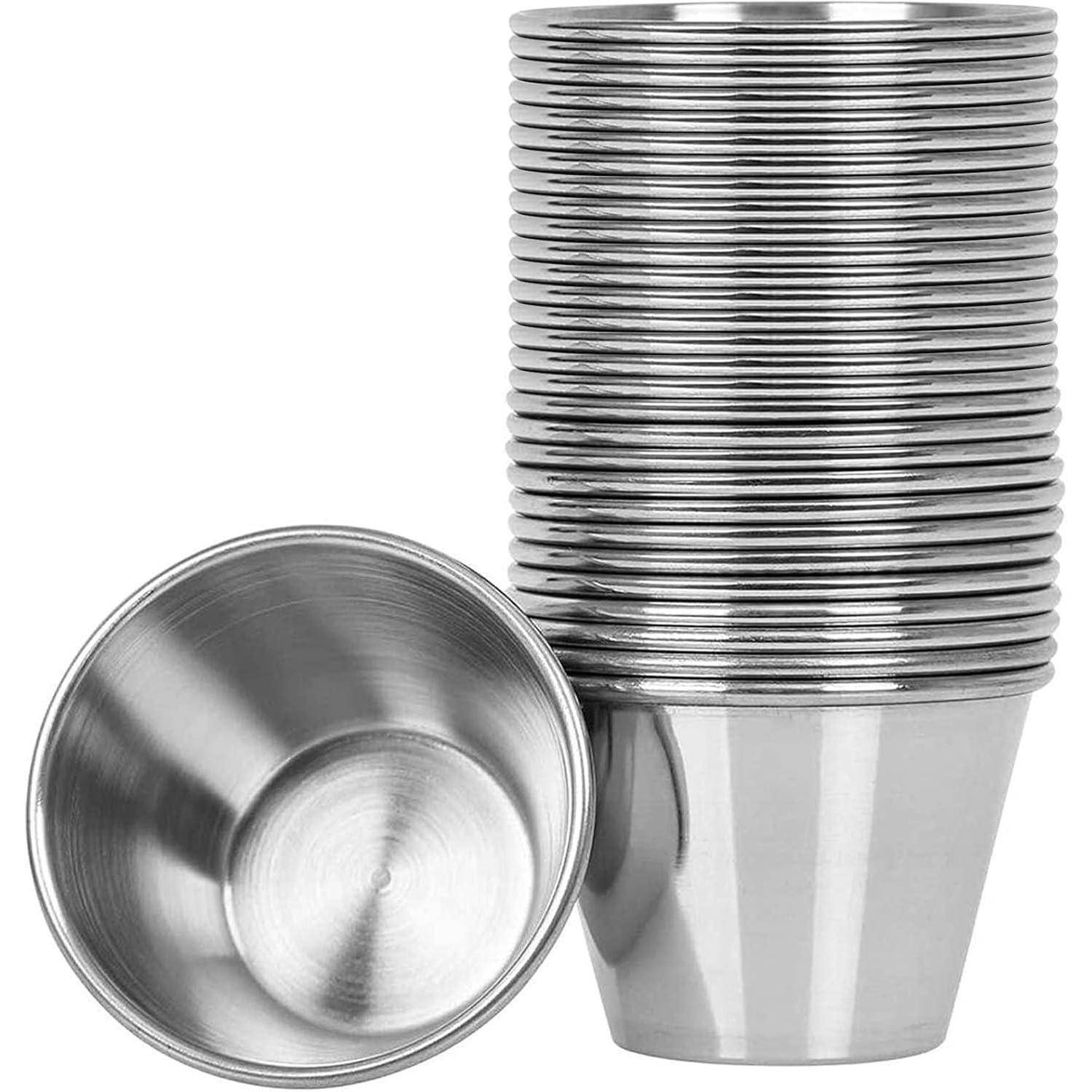 30-teiliger Edelstahl Saucenbecher 70 ml für Dip und Portionierung