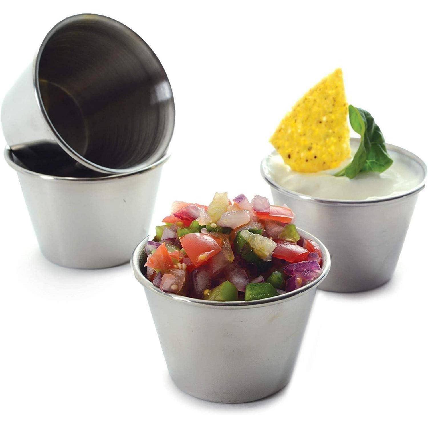 30-teiliger Edelstahl Saucenbecher 70 ml für Dip und Portionierung