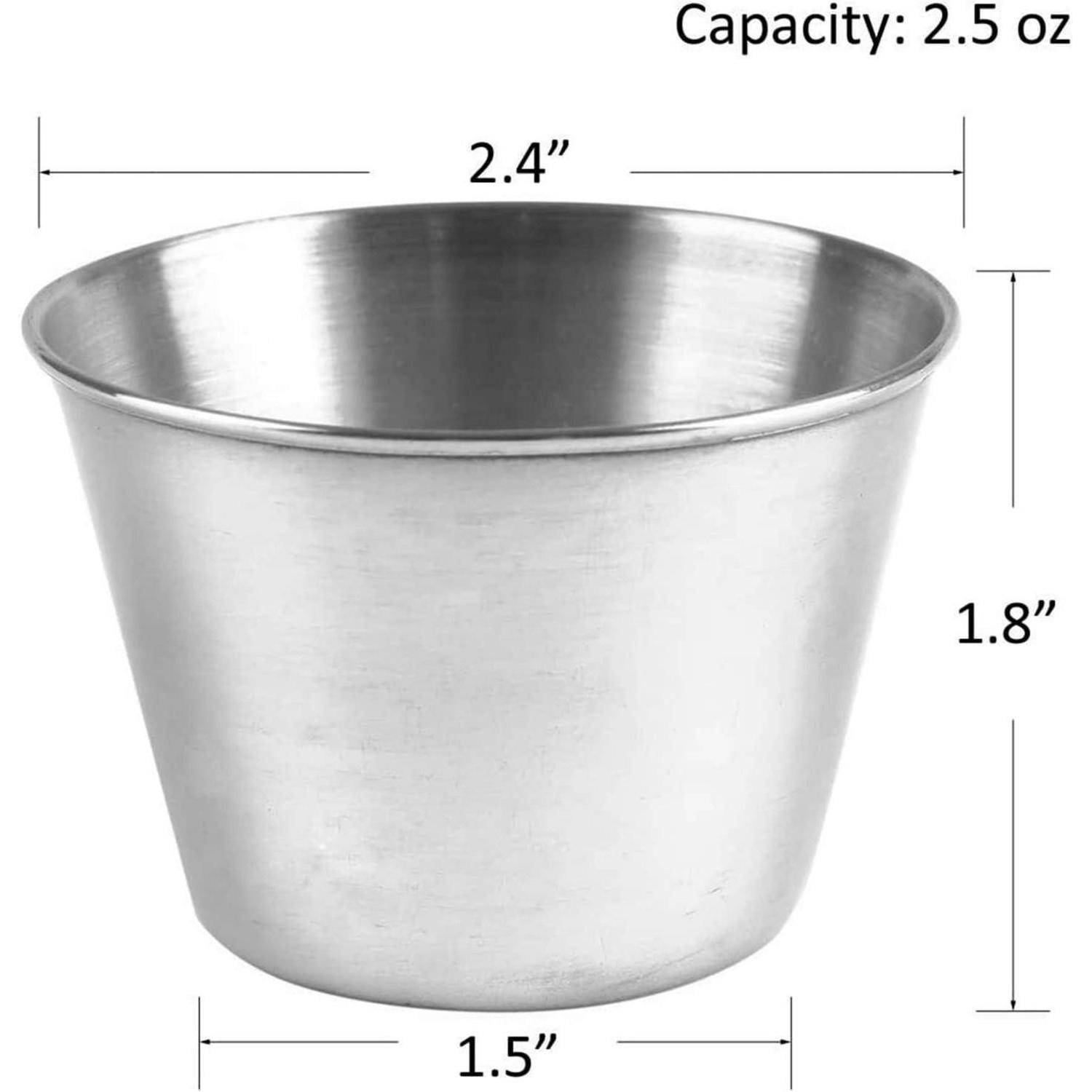 30-teiliger Edelstahl Saucenbecher 70 ml für Dip und Portionierung
