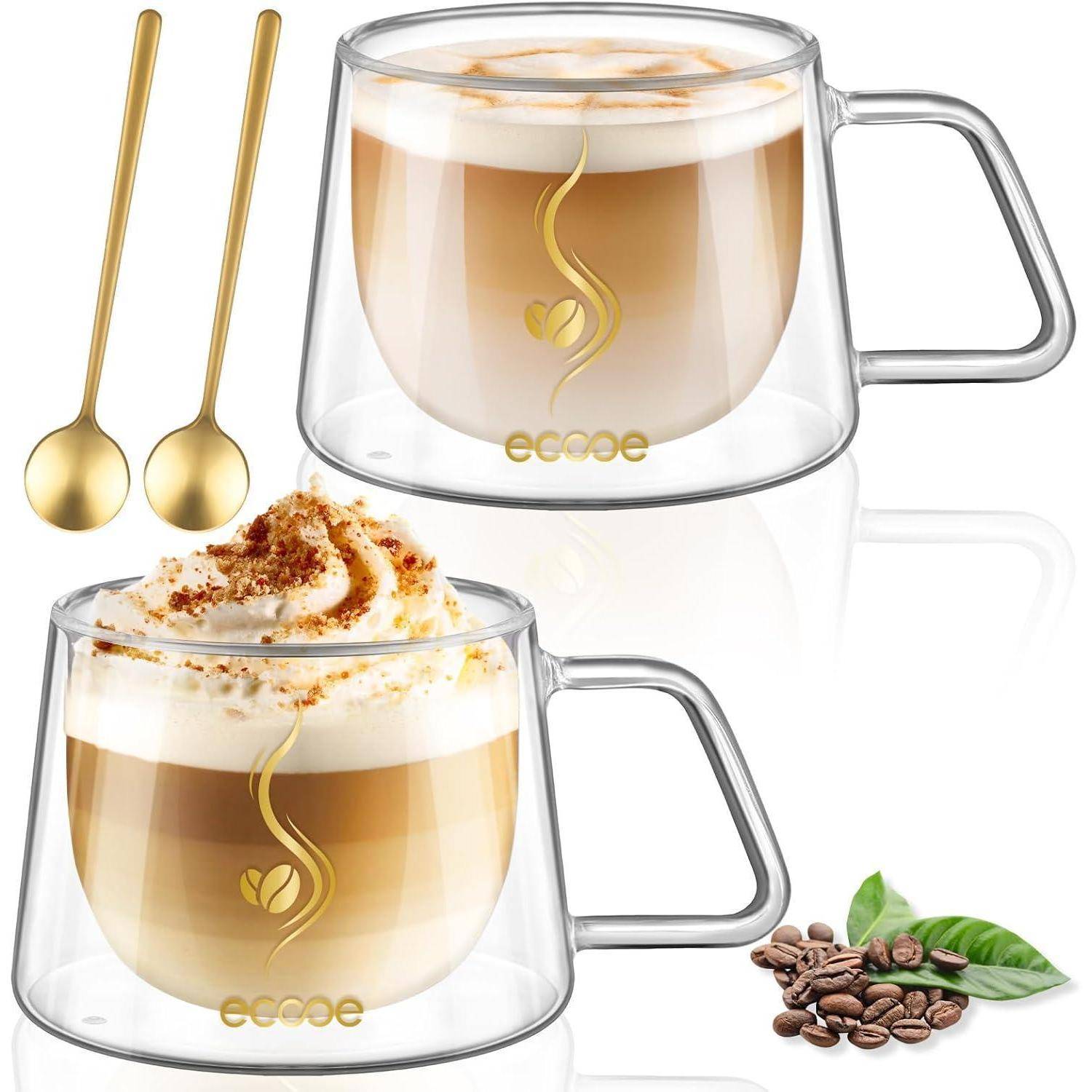 Doppelwandige Kaffeegläser 350ml Latte Macchiato Gläser 2er set
