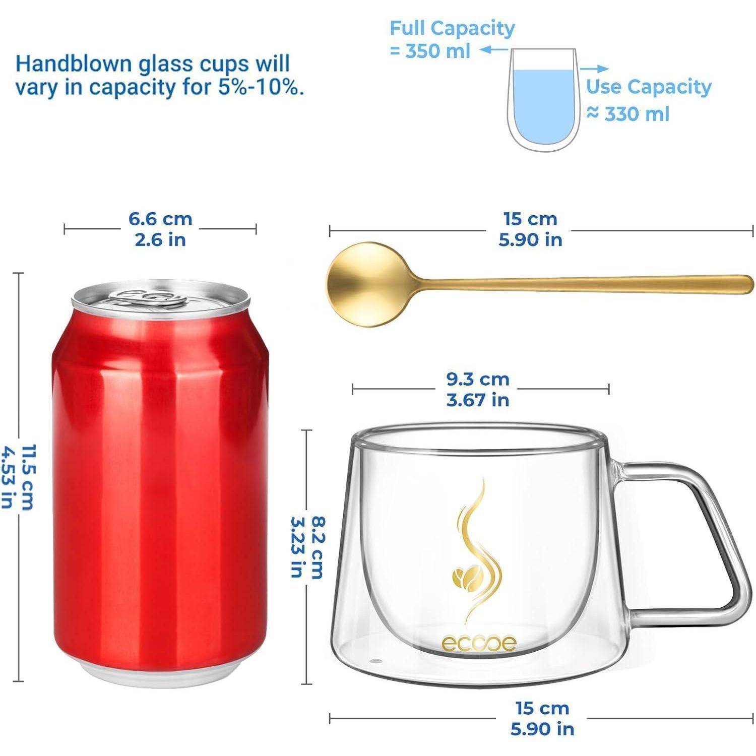 Doppelwandige Kaffeegläser 350ml Latte Macchiato Gläser 2er set