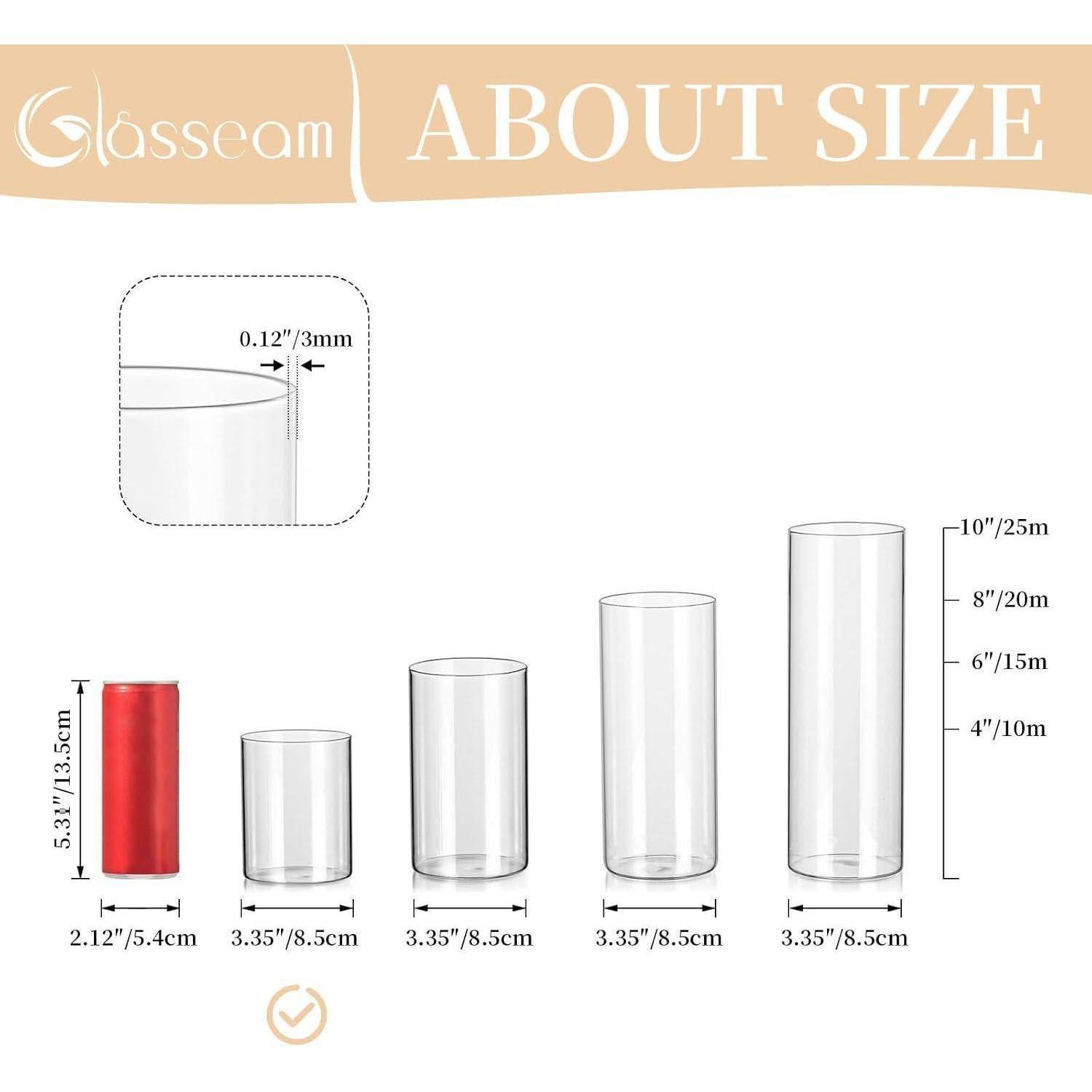 Kerzenhalter Glas Stumpenkerzen Schwimmkerzen Deko Vase 12er-Set 10cm