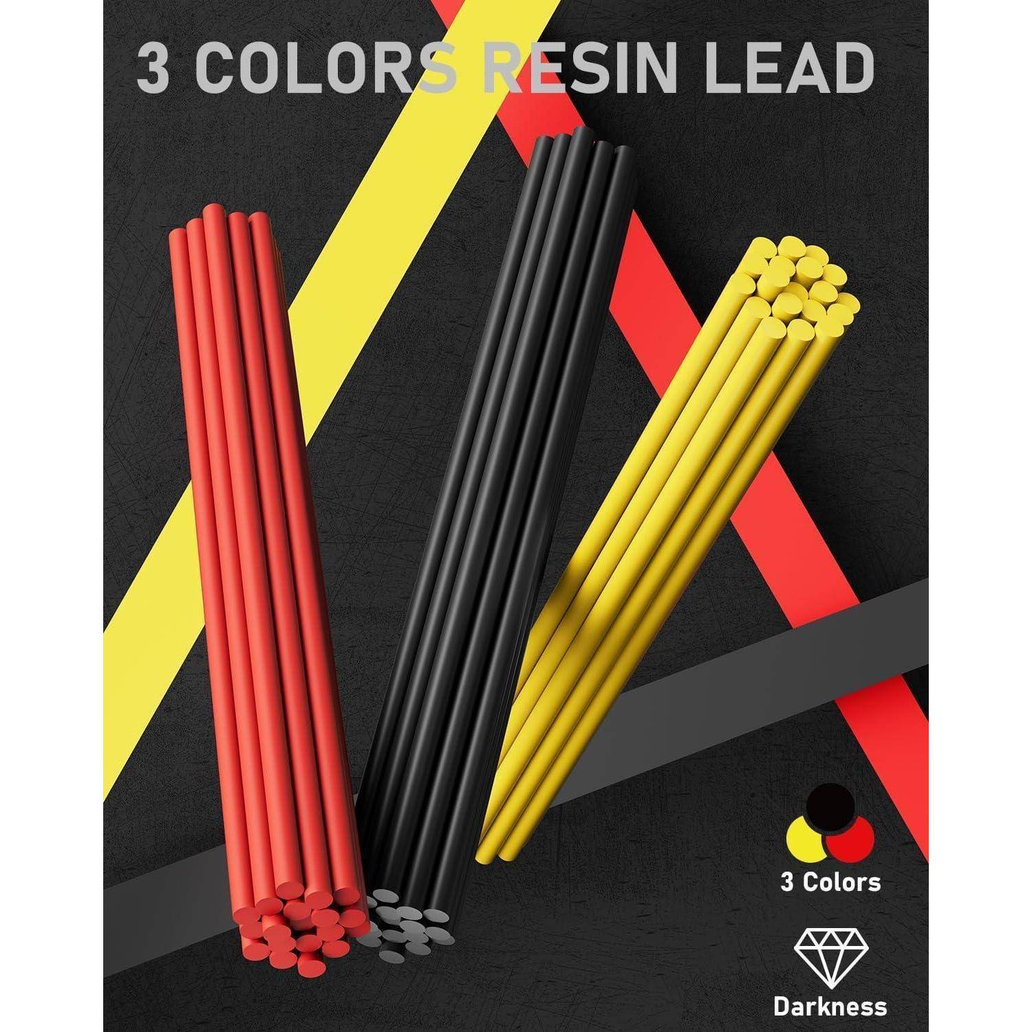 3er Set 1,3 mm Zimmermannsbleistift mit Nachfüllungen und Etui