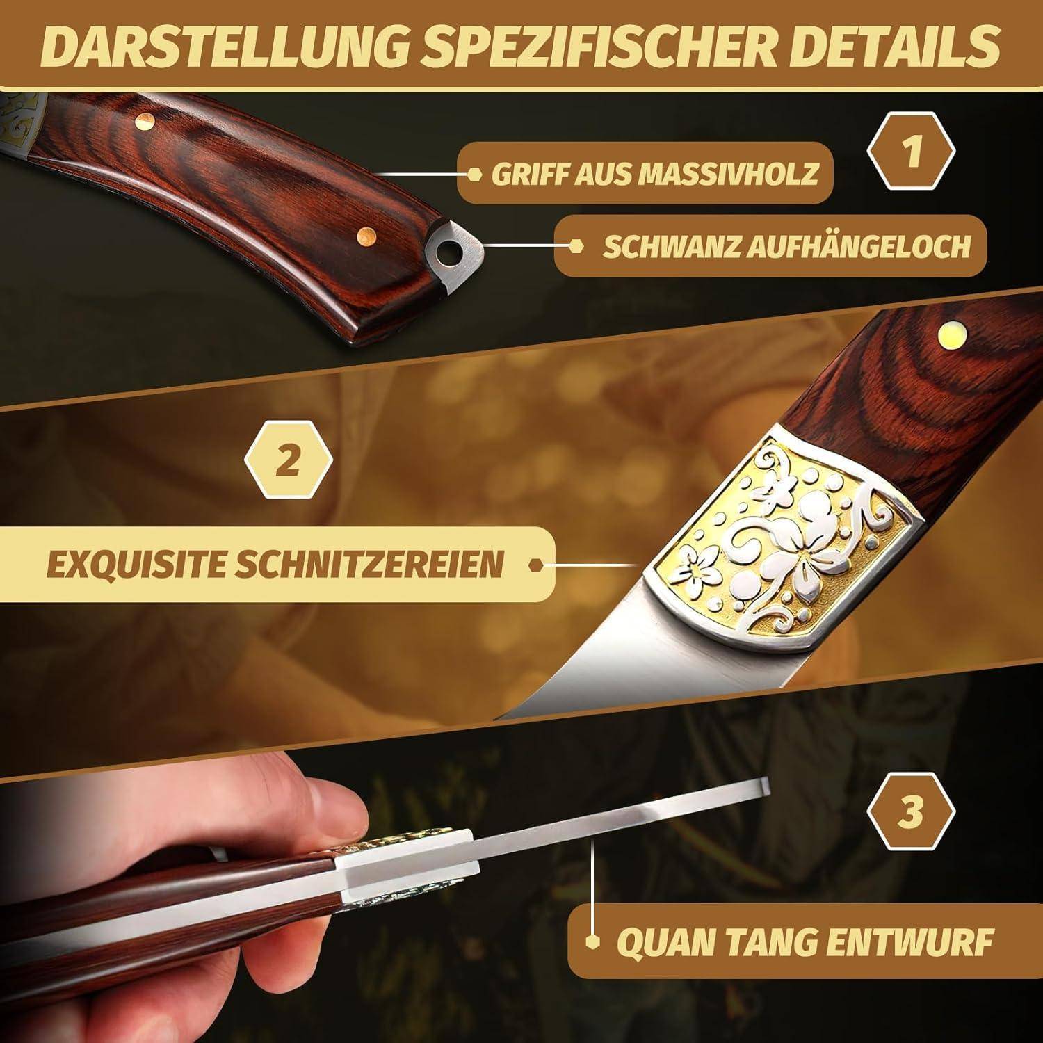 Campingäxte 4 in 1 tragbar Survival Axt Nylonscheide 24cm Holzgriff