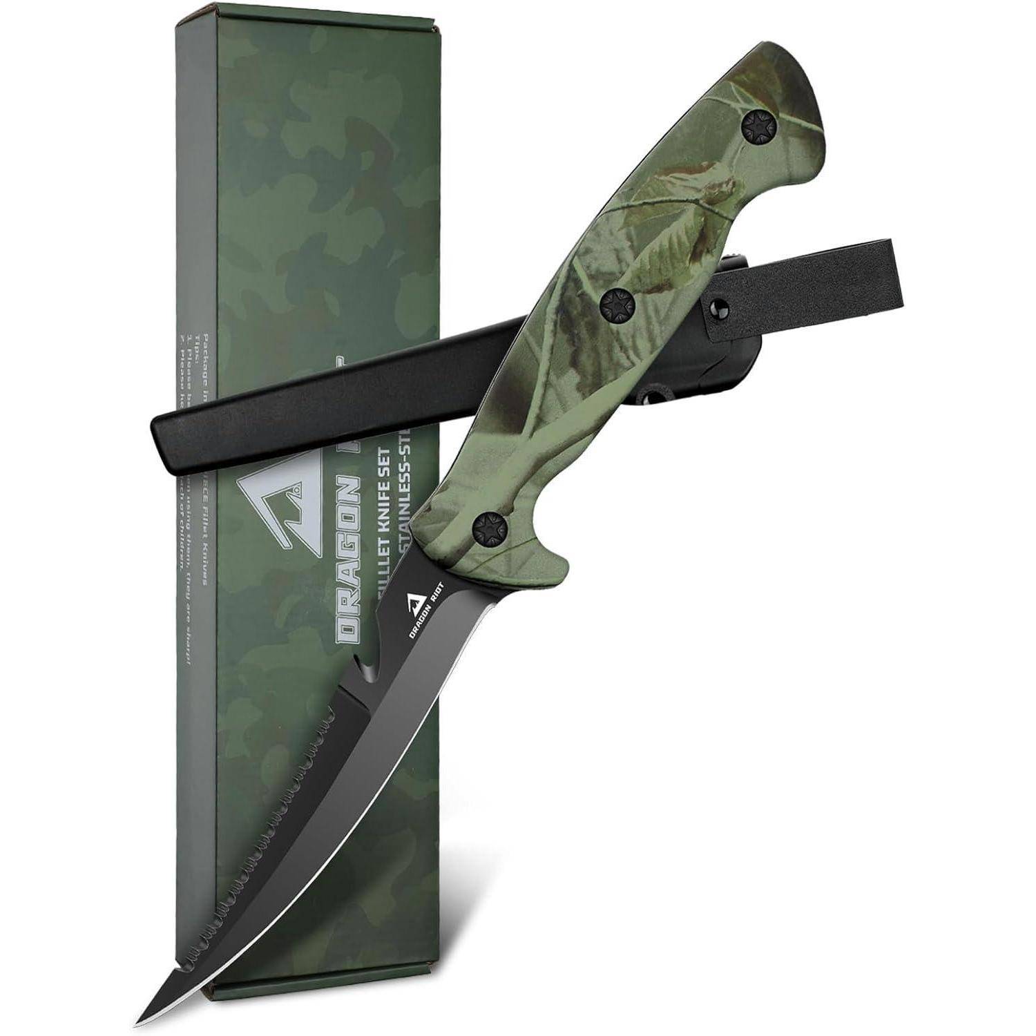 Filetiermesser Fisch 13CM Edelstahl Anti-Rutsch-Griff Outdoor
